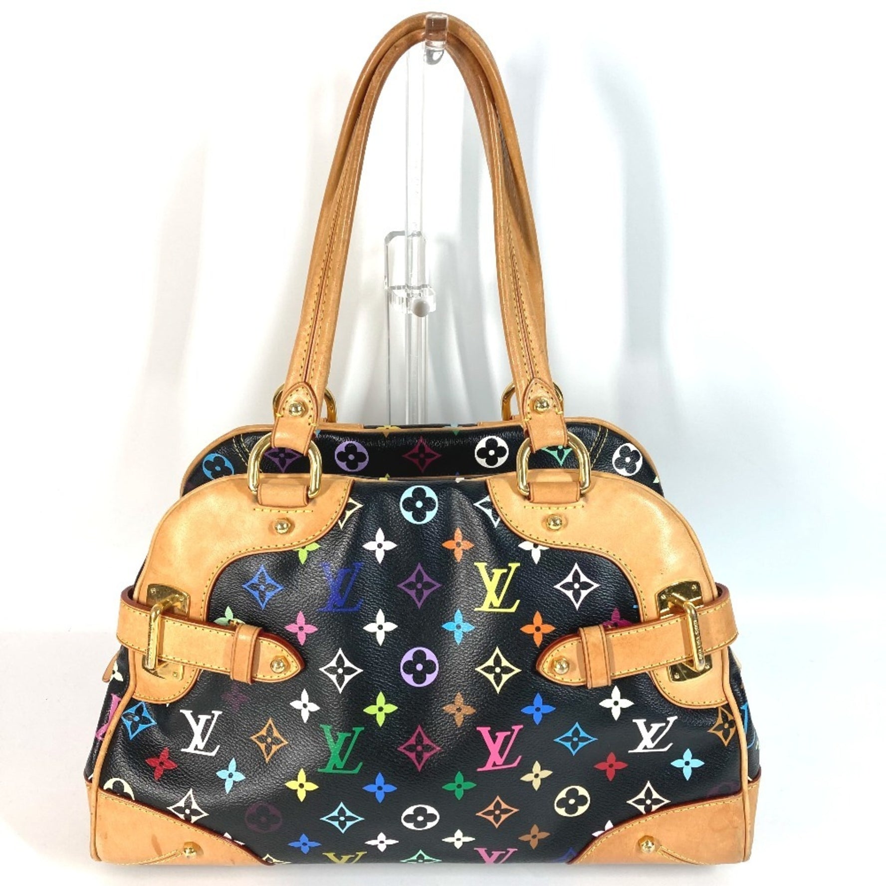 Louis Vuitton Monogram Multicolor Claudia Shoulder Bag Boston Handbag Canvas Noir Black
