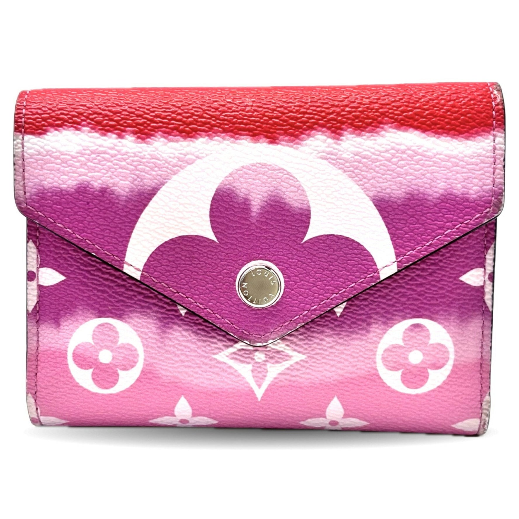 Louis Vuitton Victorine Monogram Escale Portefeuille Rouge Tri-fold Mini Wallet in Cherry Blossom/Peach Pink