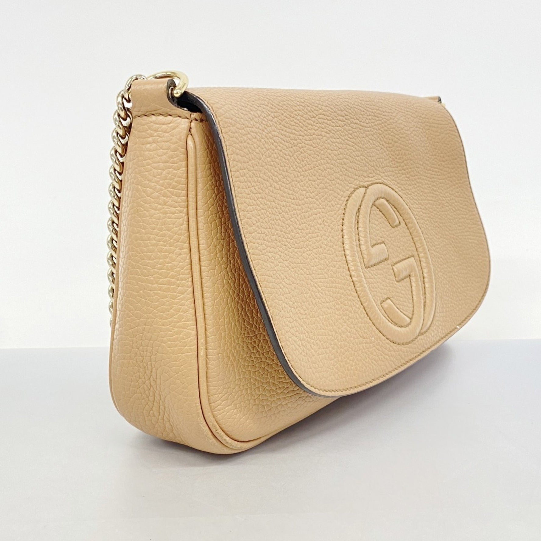 Gucci Soho Shoulder Bag Leather Brown Women's