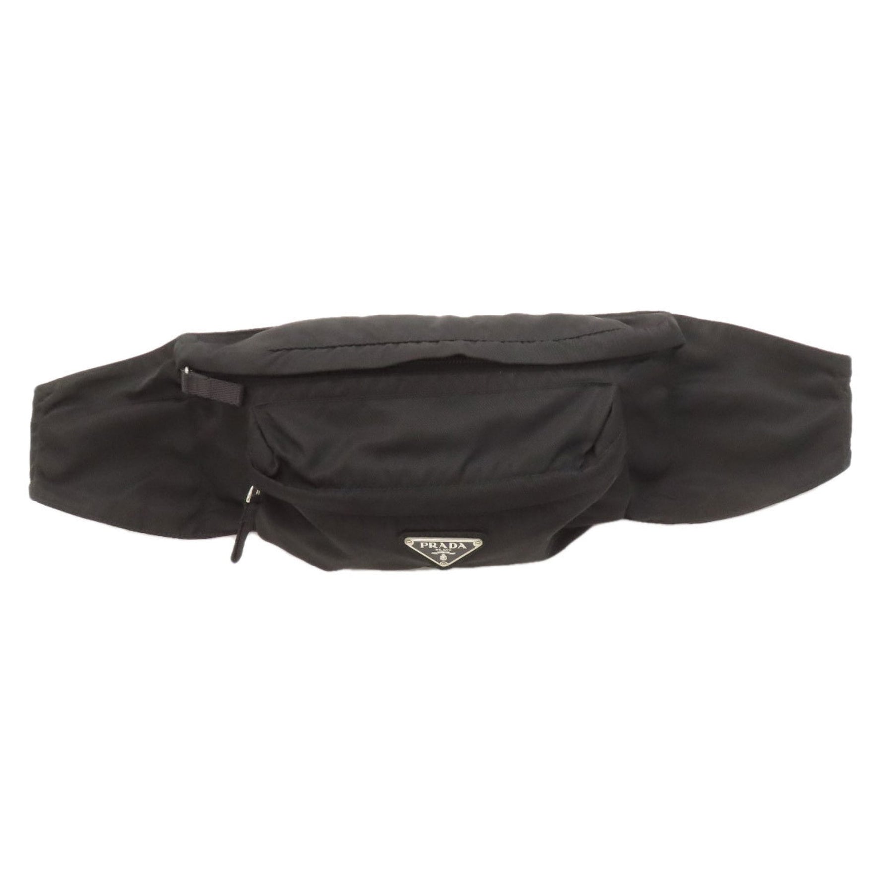 Prada logo hardware body bag nylon material