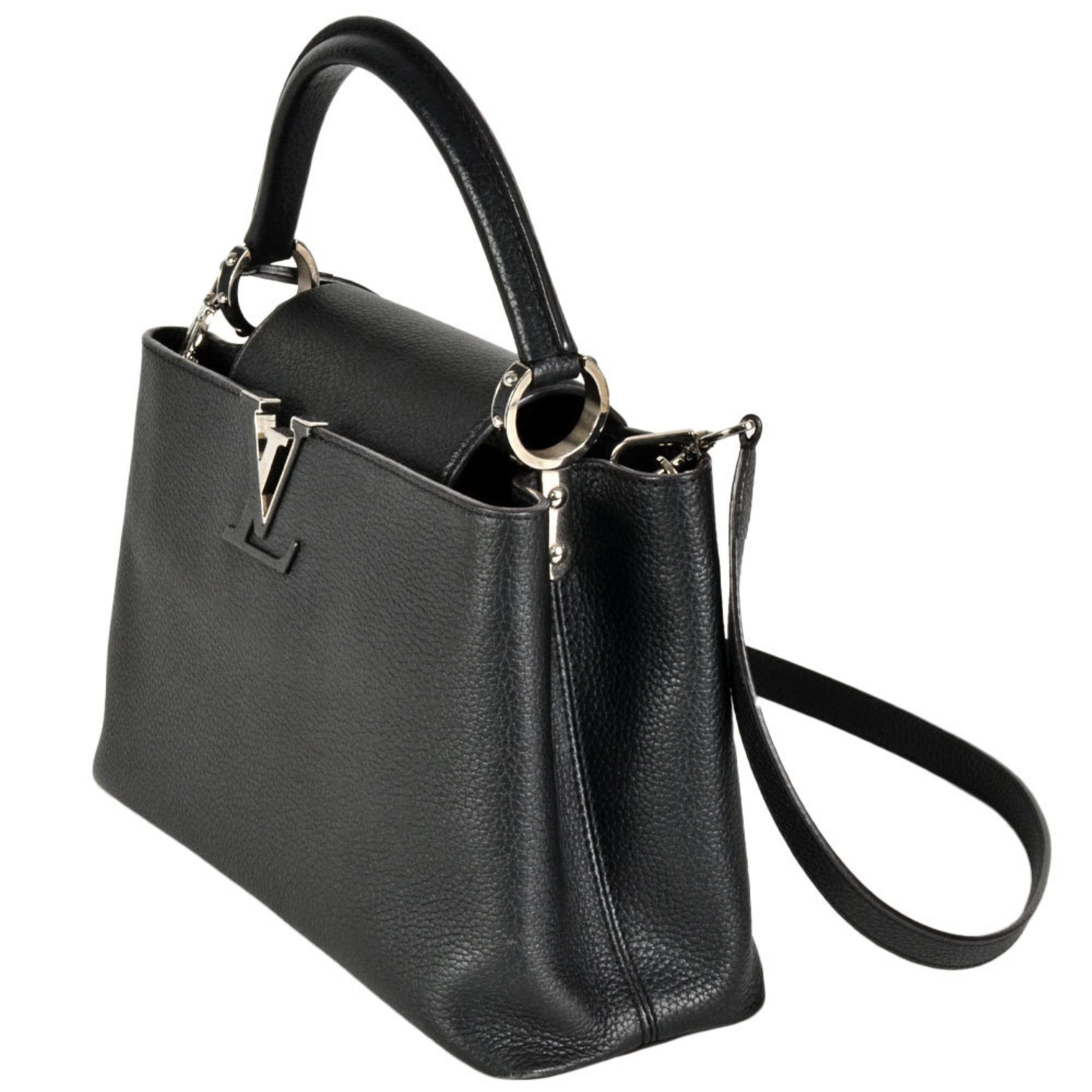 Louis Vuitton Capucines MM Handbag Leather Noir