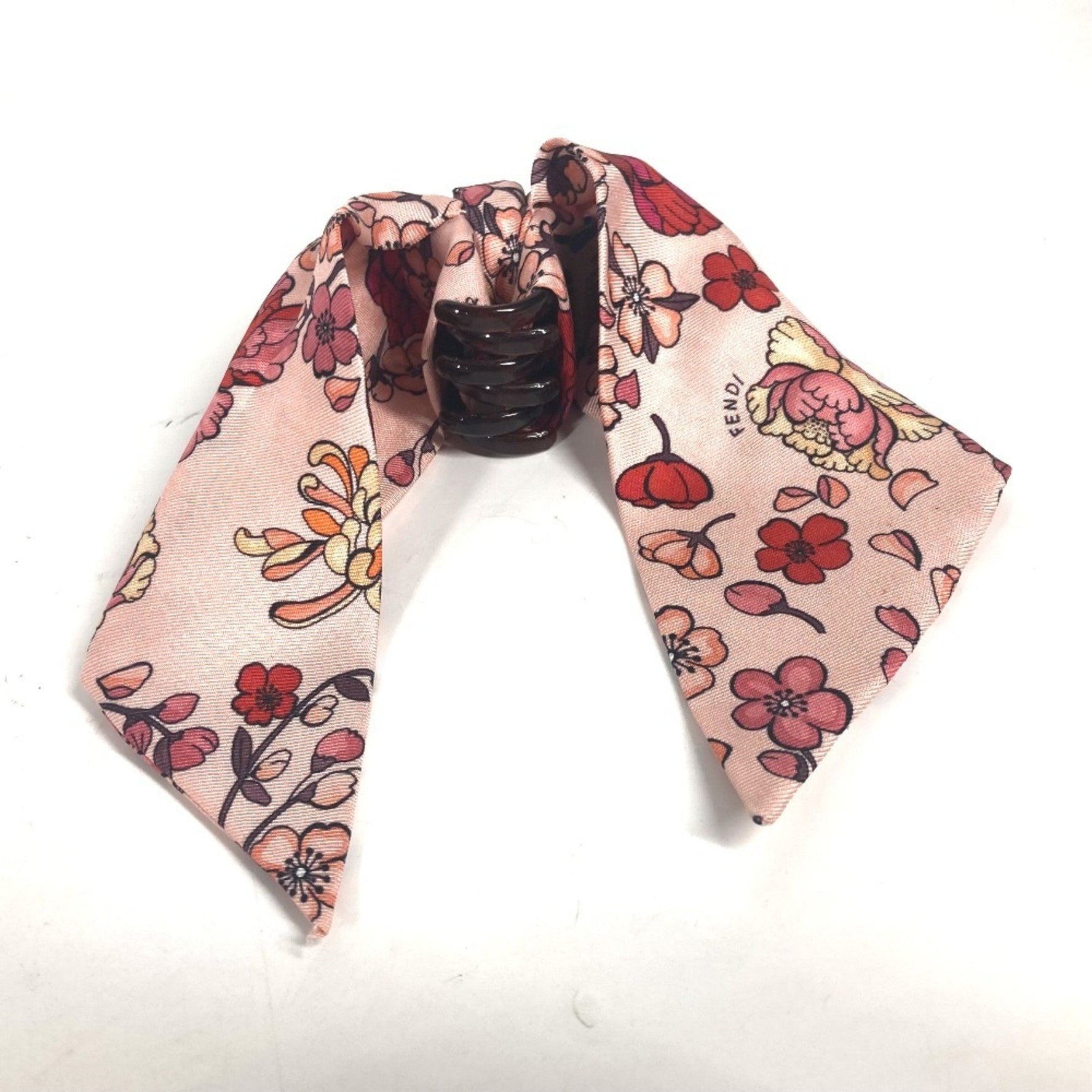 FENDI Ribbon Hair Clip, Silk Barrette