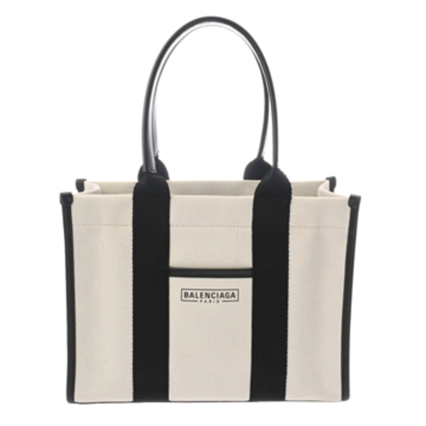 BALENCIAGA Hardware Small Tote 2WAY White/Black Women's Canvas/Leather Bag