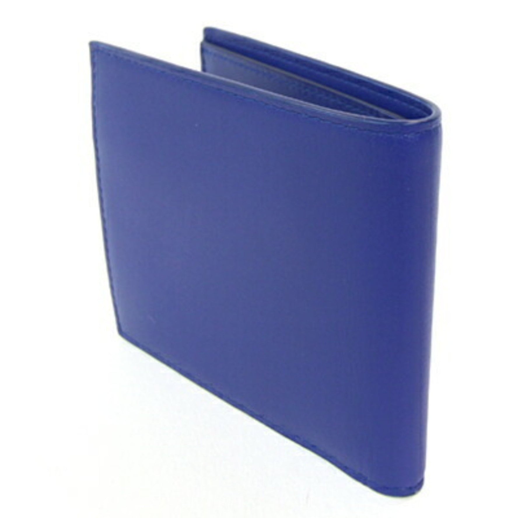 Burberry Bi-fold Wallet Blue Leather Compact Men's BURBERRY