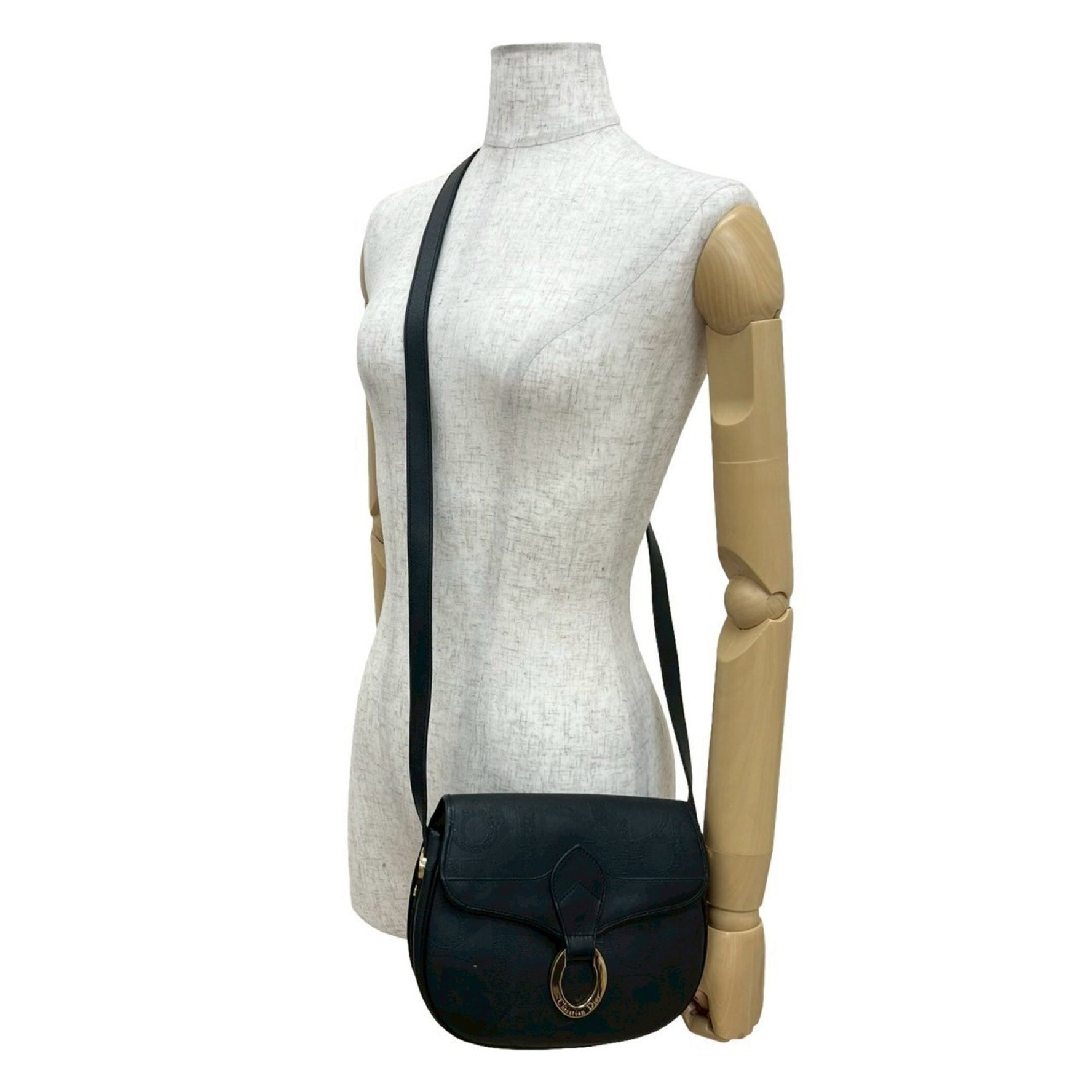 Christian Dior Vintage Logo Hardware Leather Mini Shoulder Bag Pochette Sacoche