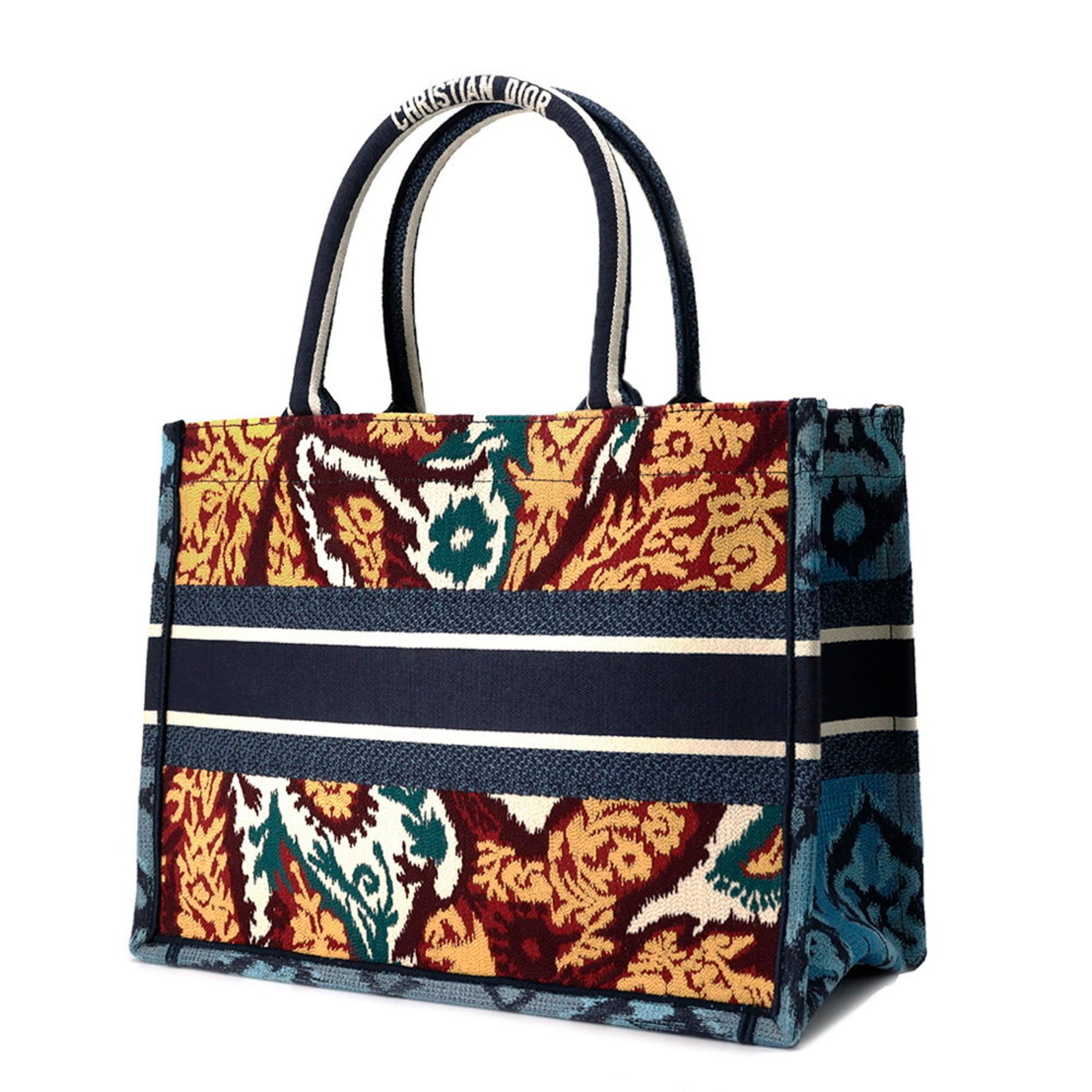 Christian Dior Tote Bag Book Embroidered Canvas