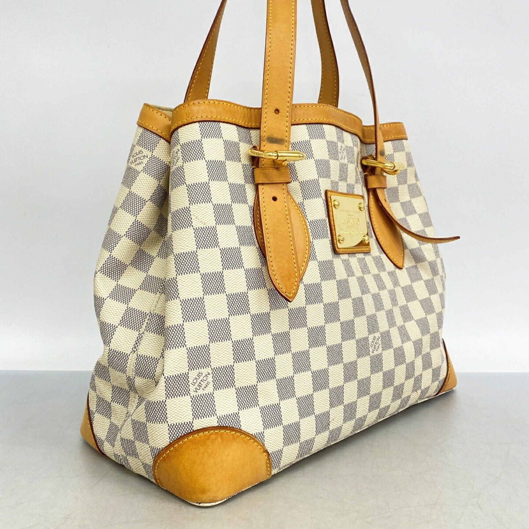 Louis Vuitton Damier Azur Hampstead MM Tote Bag N51206 White Women's
