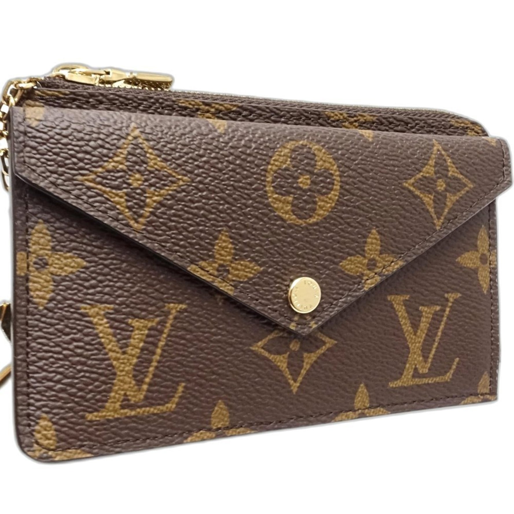 Louis Vuitton Monogram Wallet/Coin Case Porte Carte Rexo Verso Brown