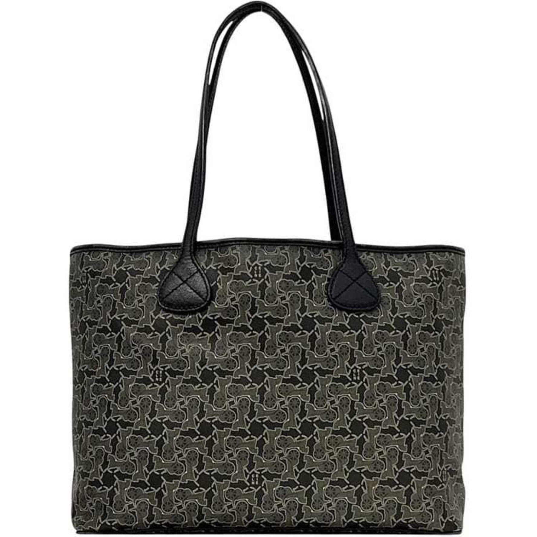 Celine Sulky Tote Bag Gray Black PVC Leather Carriage Horse Men's