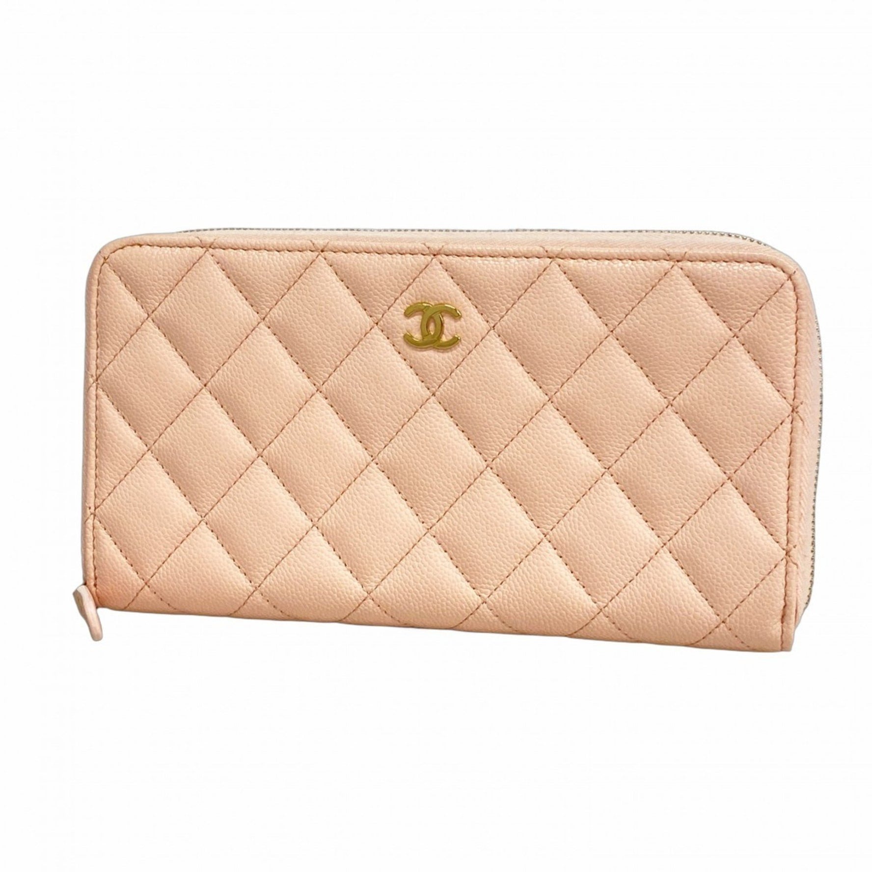 Chanel Matelasse Caviar Leather Long Wallet in Champagne