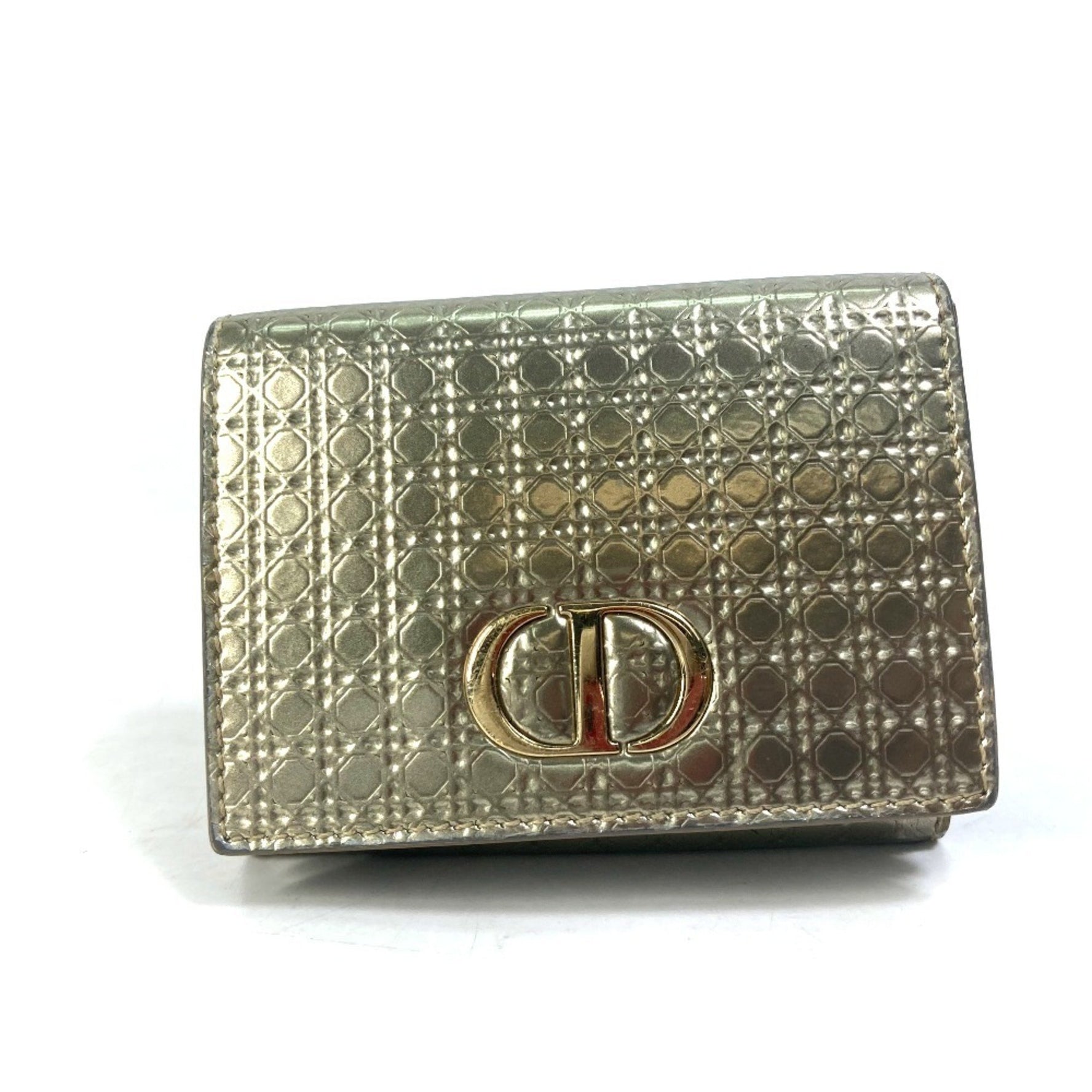 Christian Dior Dior CD Compact Wallet Tri-fold Leather