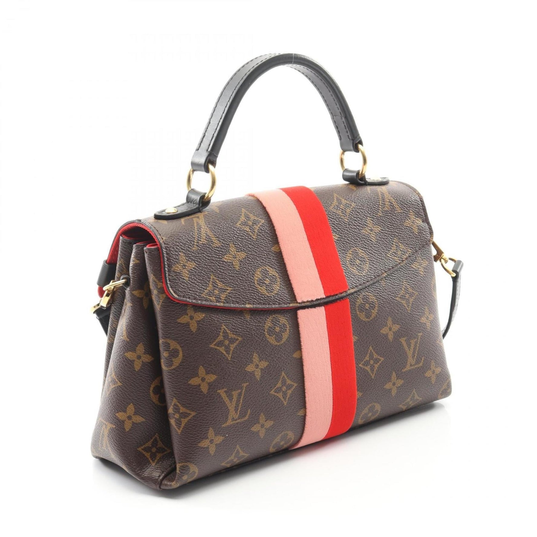 Louis Vuitton Georges BB Monogram Coquelicot Peche Handbag, Coated Canvas, Leather, and Fabric, Brown Multicolor