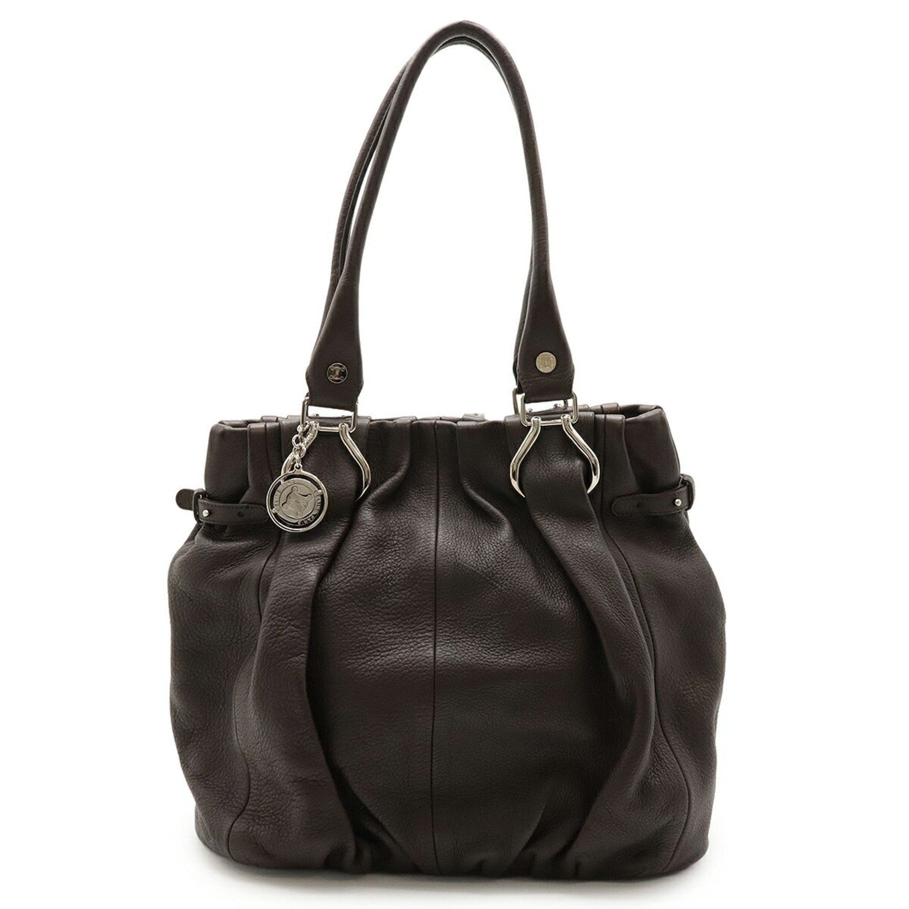 CELINE Pillow Medium Tote Bag, Handbag/Shoulder Leather, Dark Brown