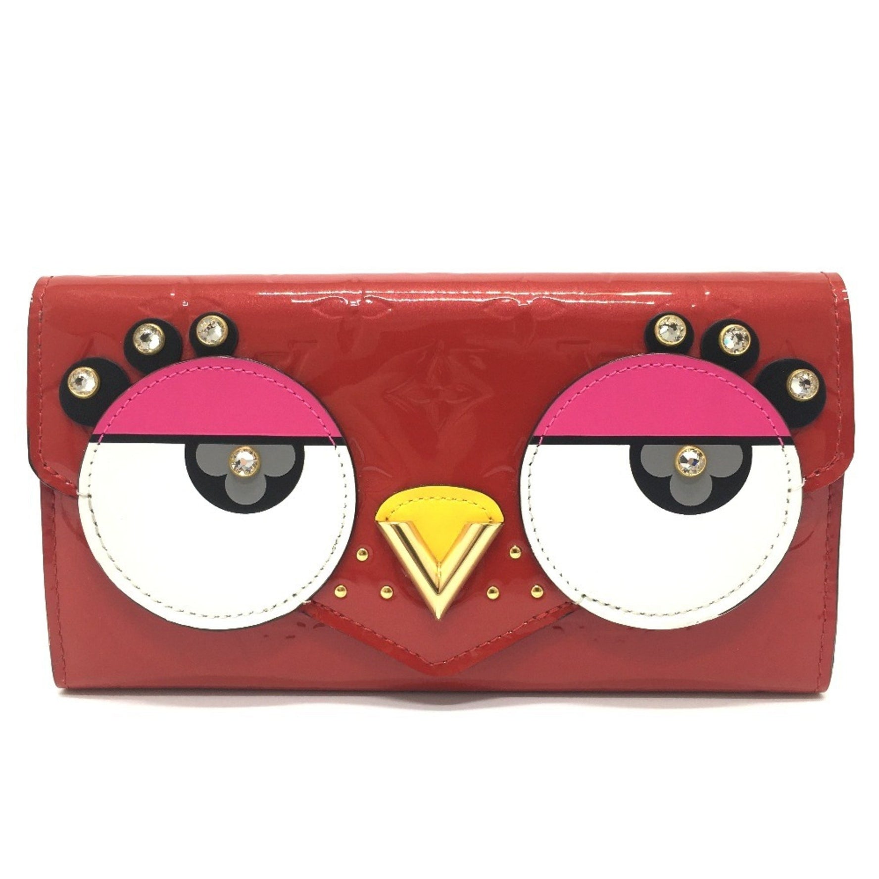Louis Vuitton Monogram Vernis Portefeuille Sarah Bird Long Wallet, Cerise, Red