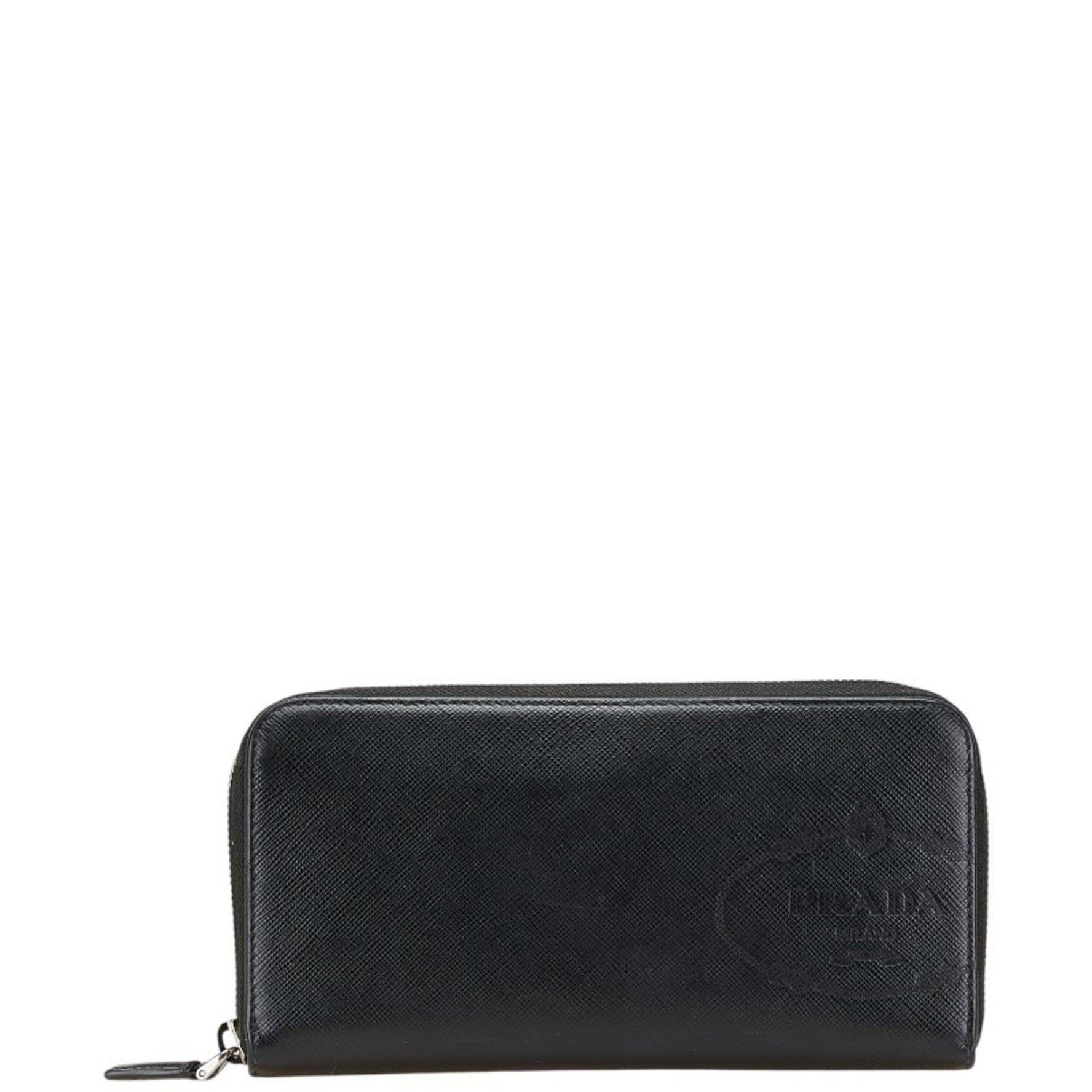 Prada Logo Saffiano Long Wallet in Leather