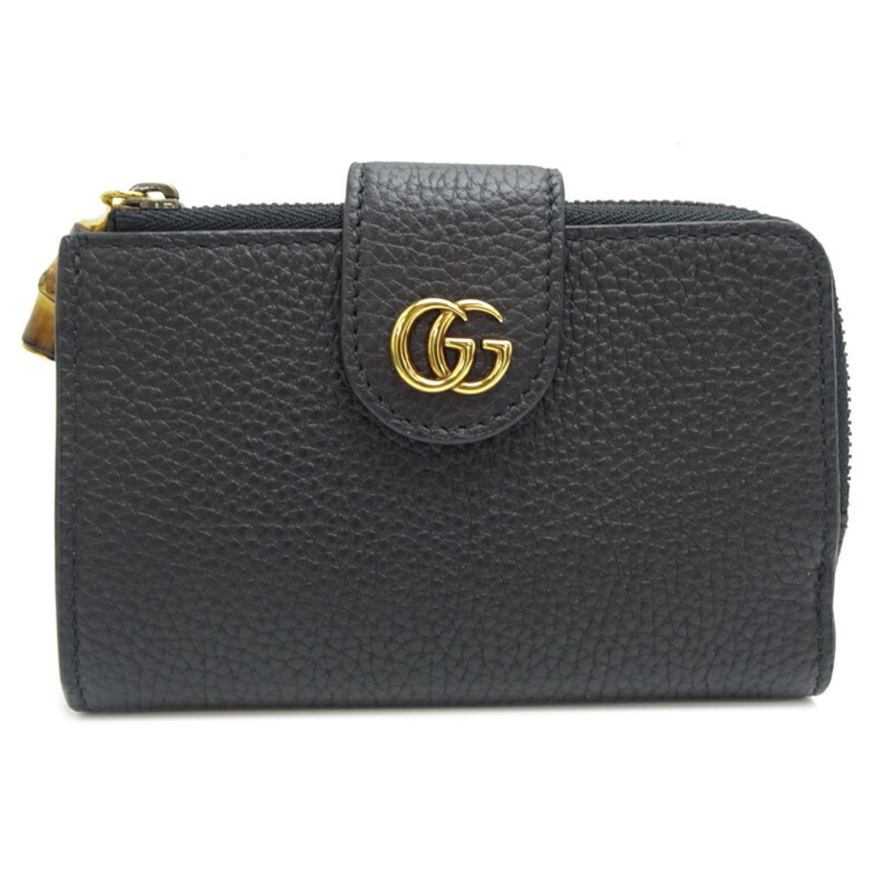 Gucci Double G Medium Wallet with Bamboo Bi-fold Leather