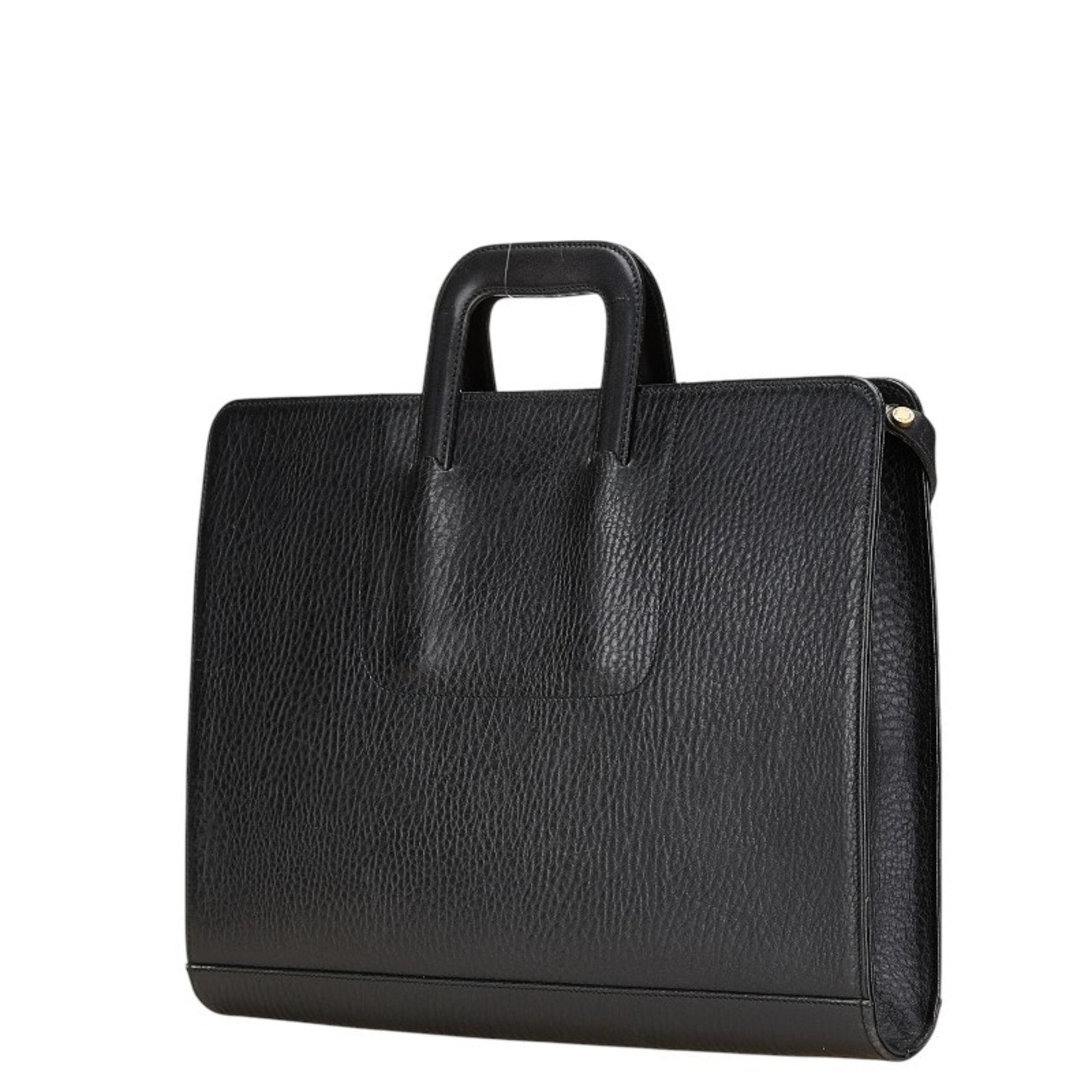 Burberry's Check Lining Business Bag Briefcase in Leather