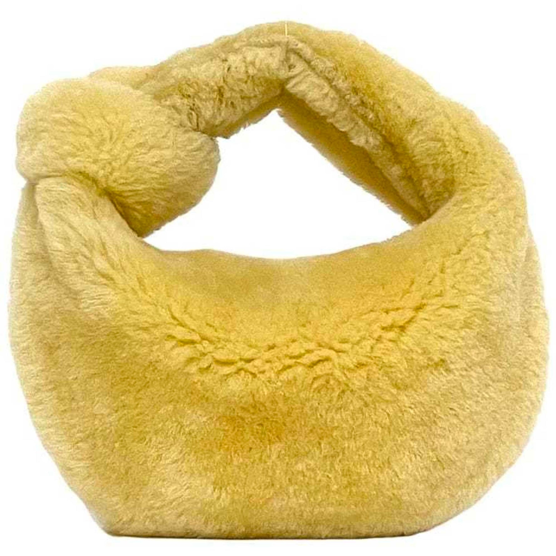 Bottega Veneta Handbag Mini Jodie Yellow Beige Mouton BOTTEGA VENETA Bag Twisted Fur