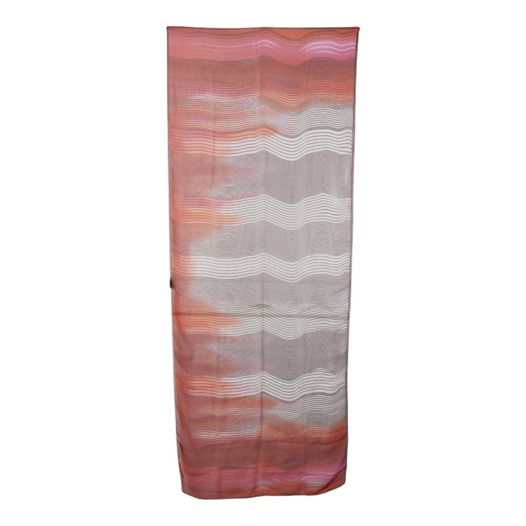Fendi striped scarf, red and multicolored silk