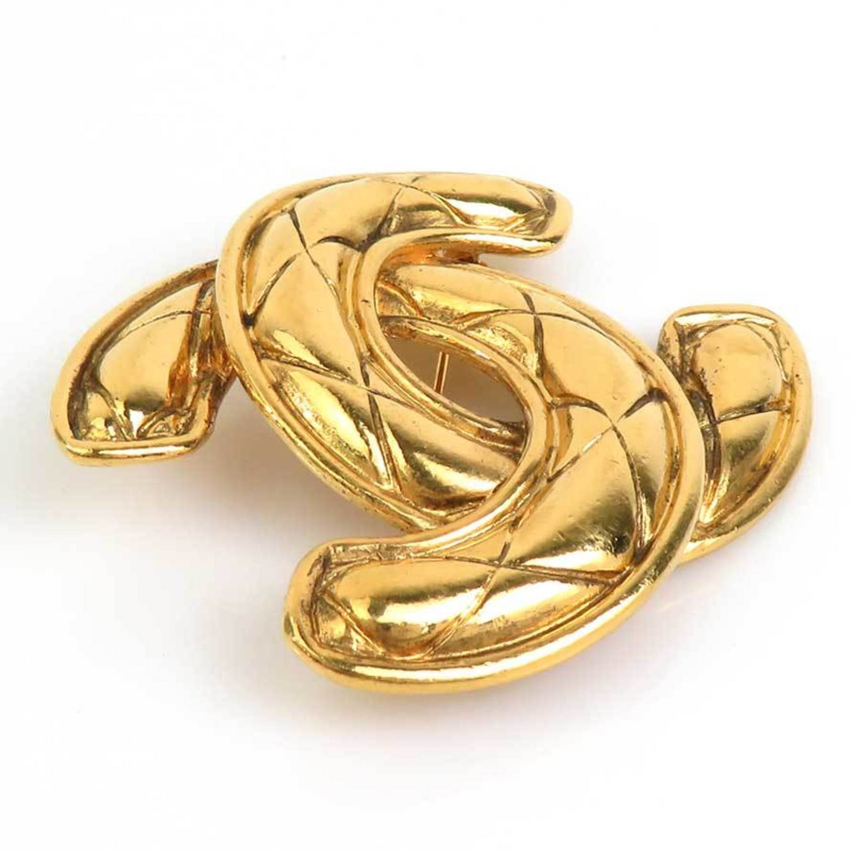 CHANEL Brooch Coco Mark Metal Gold Women's