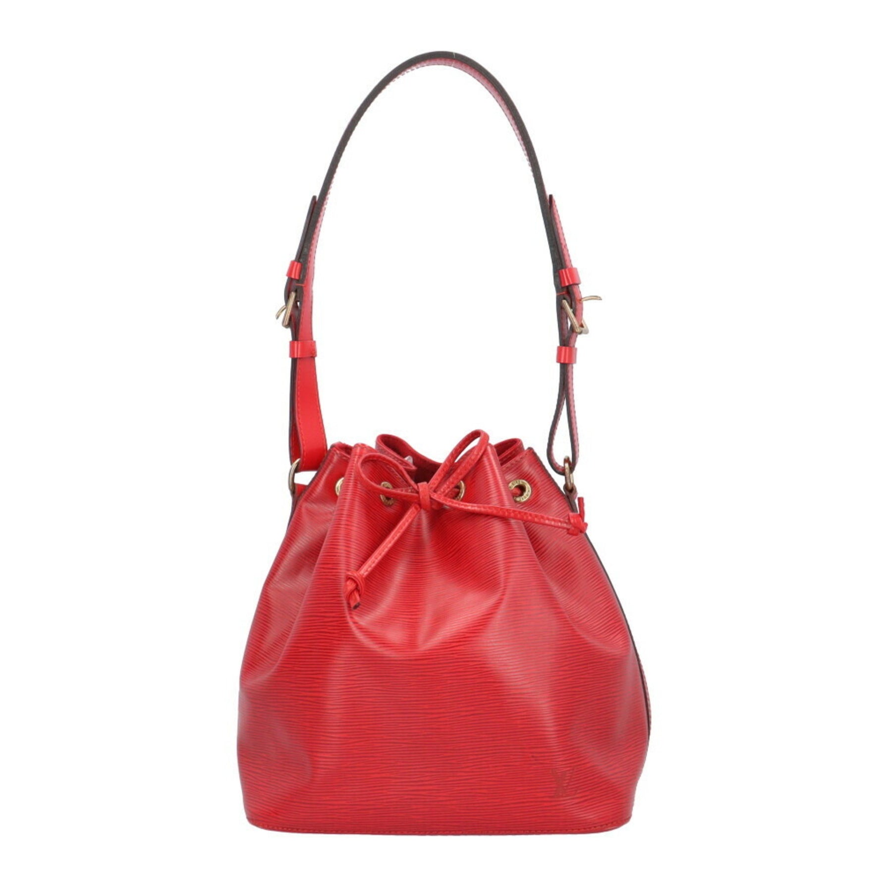 Louis Vuitton Petit Noe Epi Shoulder Bag Leather Red