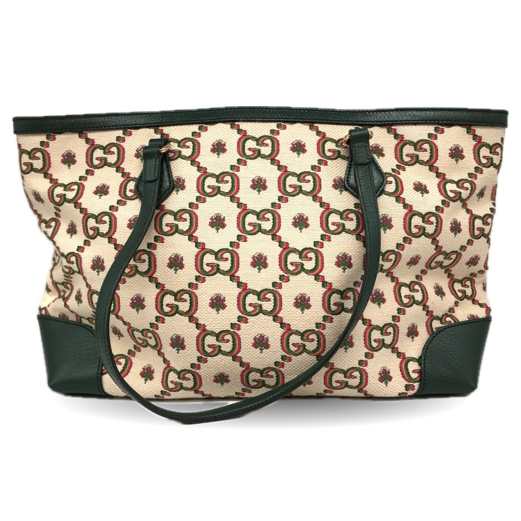 Gucci Ophidia GG Canvas Jacquard Tote Bag Leather Ladies