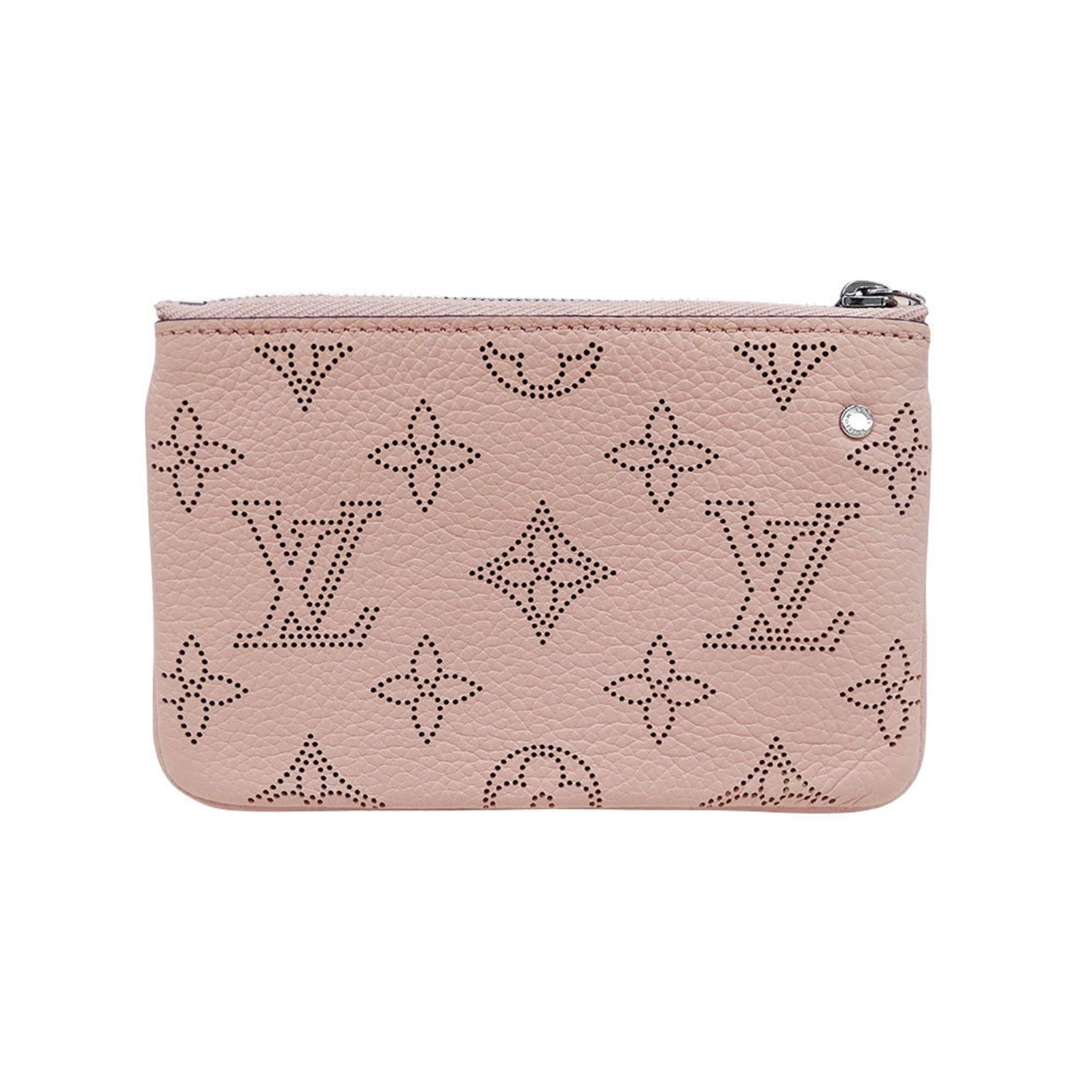 Louis Vuitton LOUIS VUITTON wallet brand coin case Monogram Mahina Pochette Cle Magnolia Pink key purse accessory