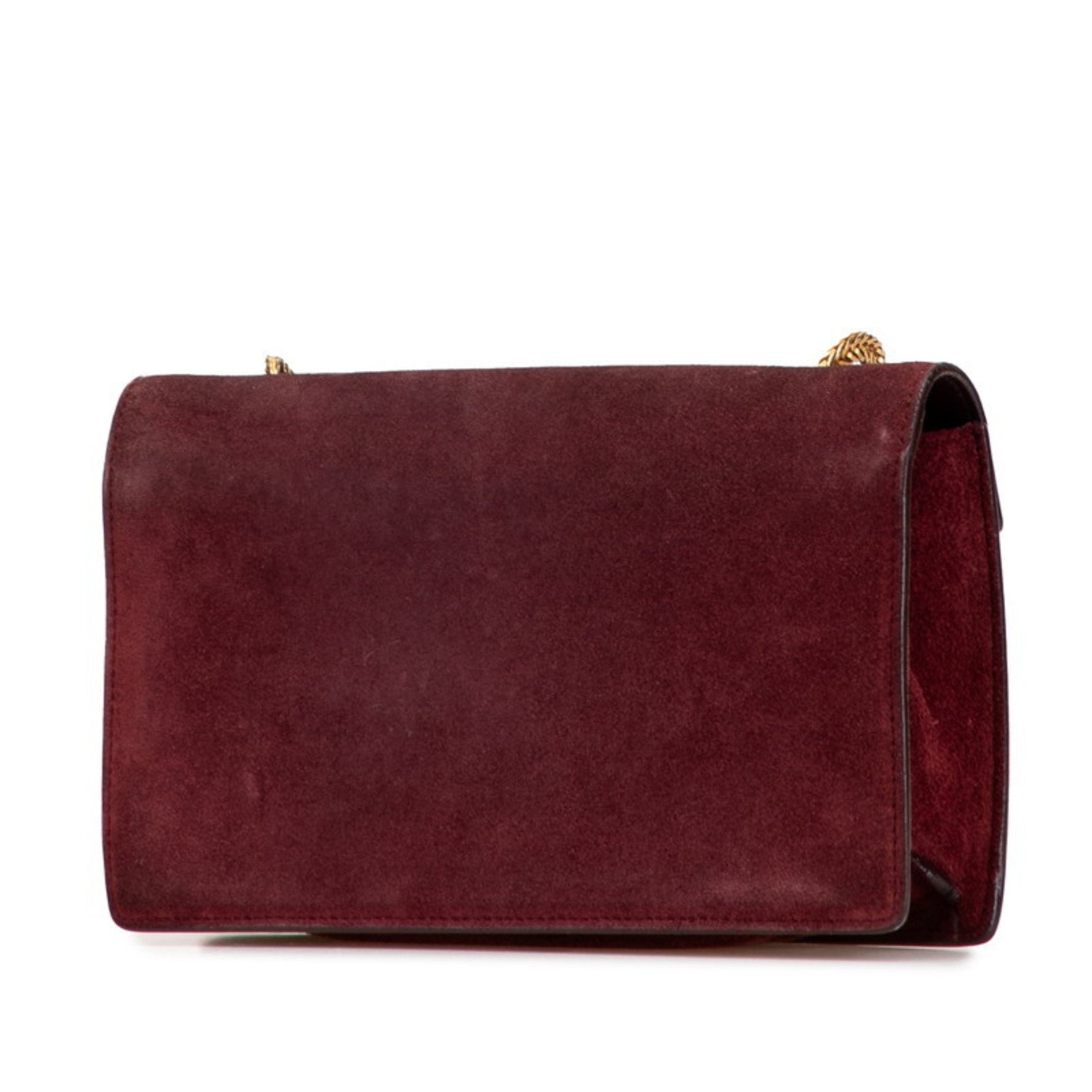 Saint Laurent Betty Chain Shoulder Bag in Wine Red, Bordeaux, and Gold Suede Leather. SAINT LAURENT
