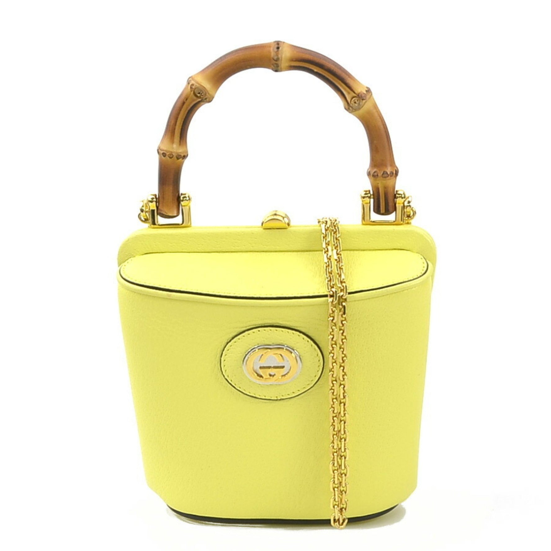 GUCCI Handbag Shoulder Bag Bamboo Leather Yellow Women's 99976g