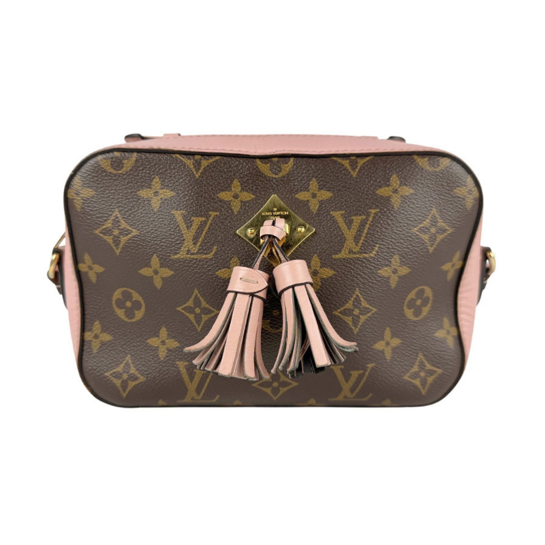 Louis Vuitton Shoulder Bag Handbag Monogram Santonge Canvas Leather Brown Pink
