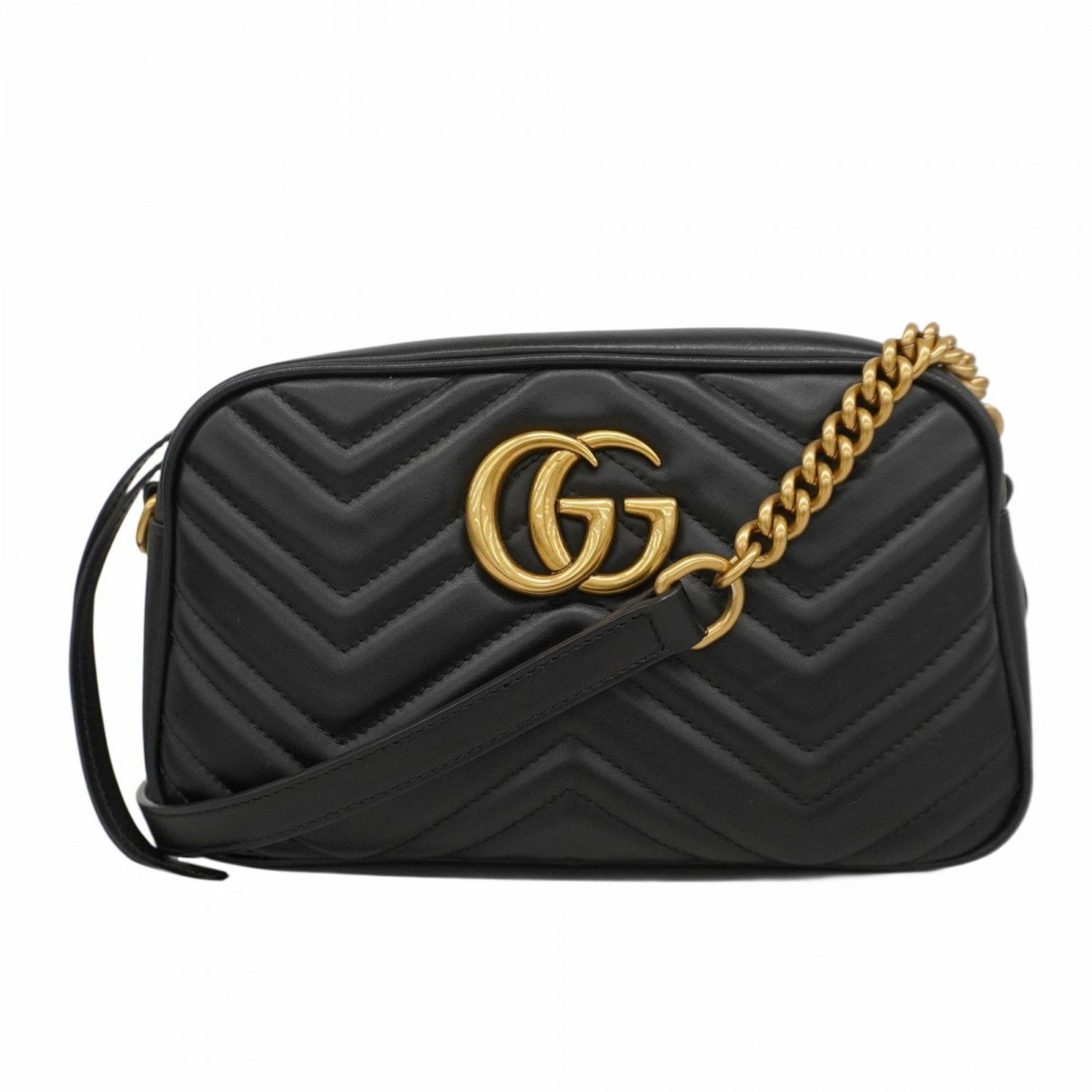 Gucci GG Marmont Shoulder Bag Leather Black Women's