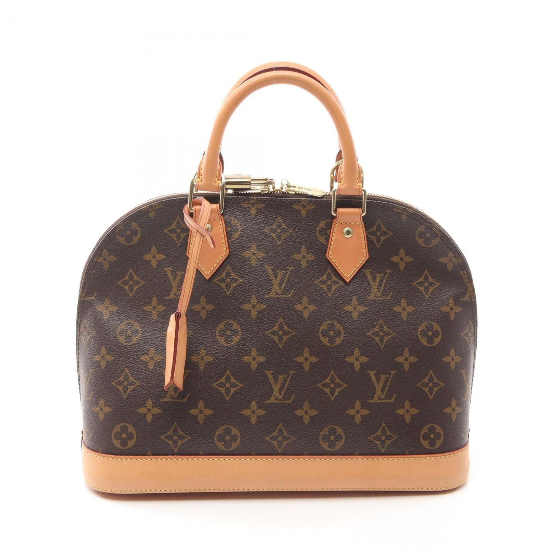Louis Vuitton Alma Handbag Coated Canvas Leather Monogram Brown