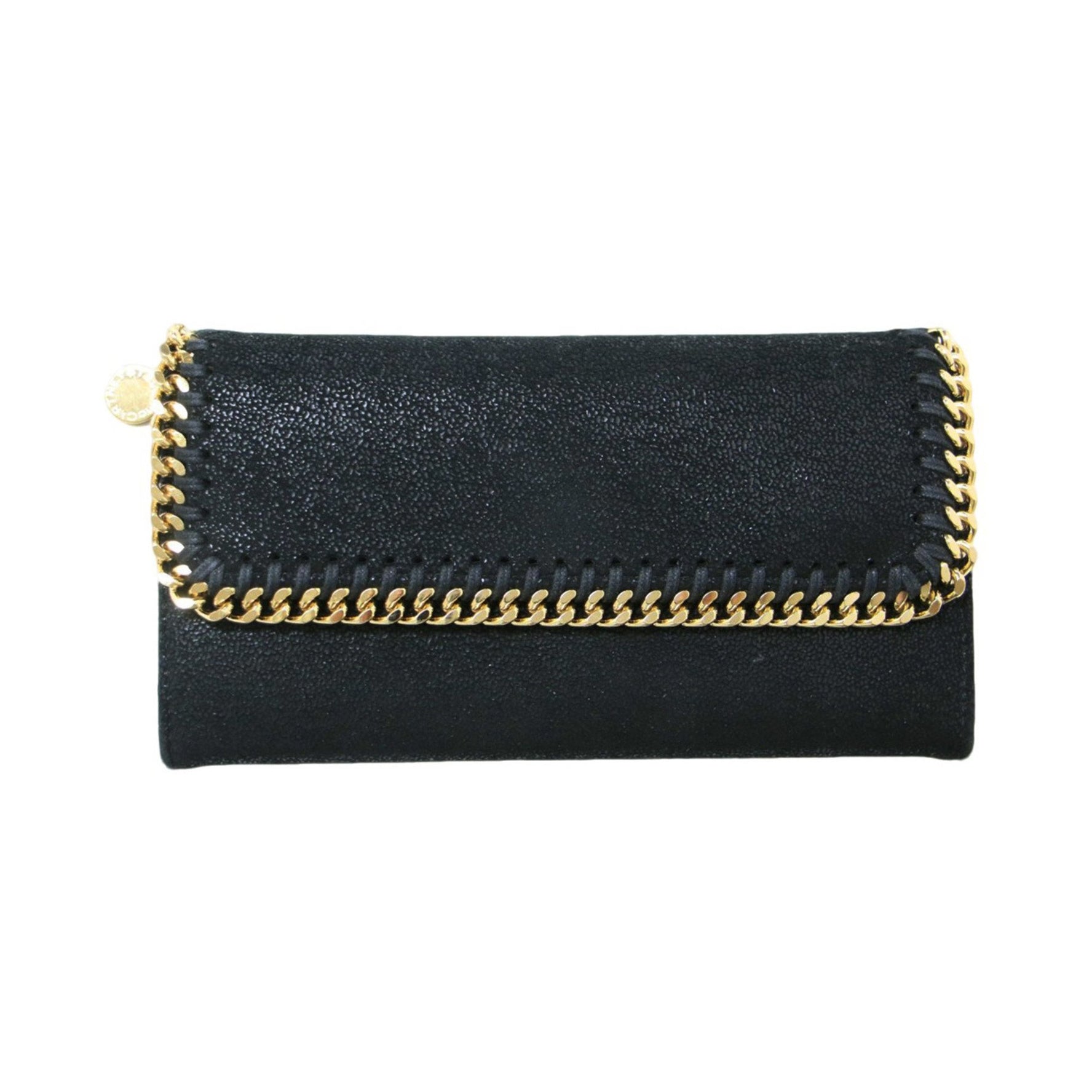 Stella McCartney STELLA McCARTNEY Falabella Flap Long Wallet Chain Black Gold