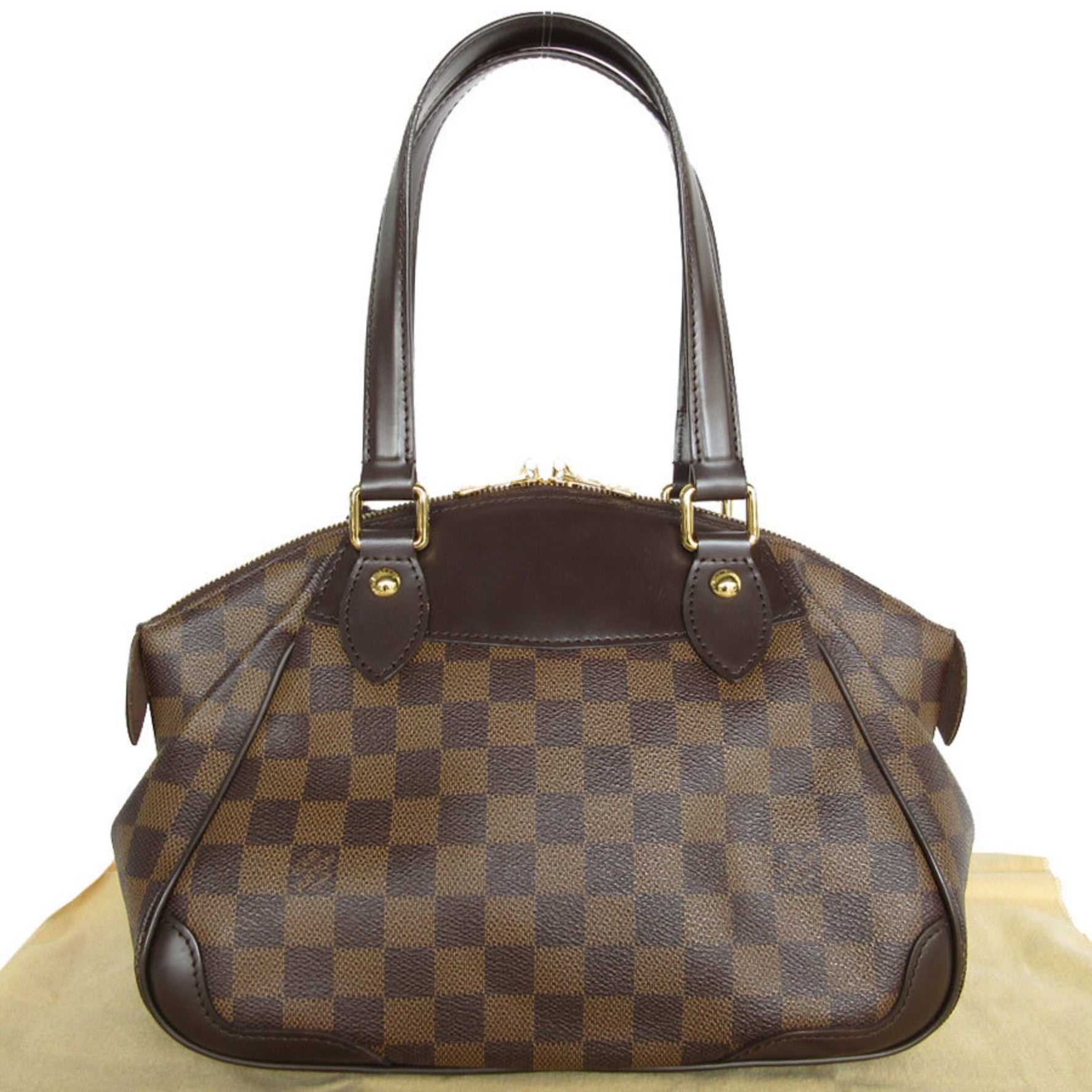 Louis Vuitton LOUIS VUITTON Handbag Damier Verona PM Canvas Brown Gold Women's N41117 s0406a