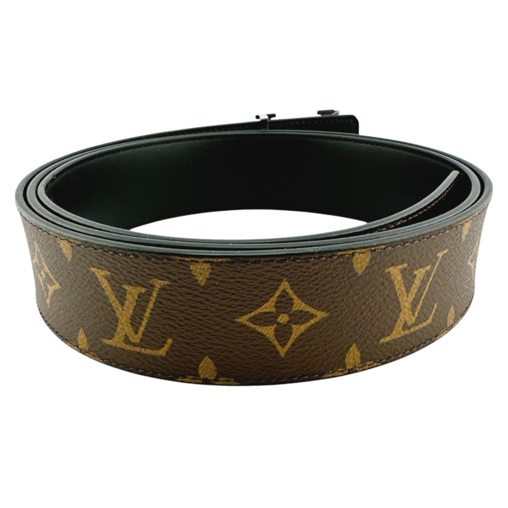 LOUIS VUITTON Belt Reverse Monogram Santur Initial Calfskin M9821 Brown LV