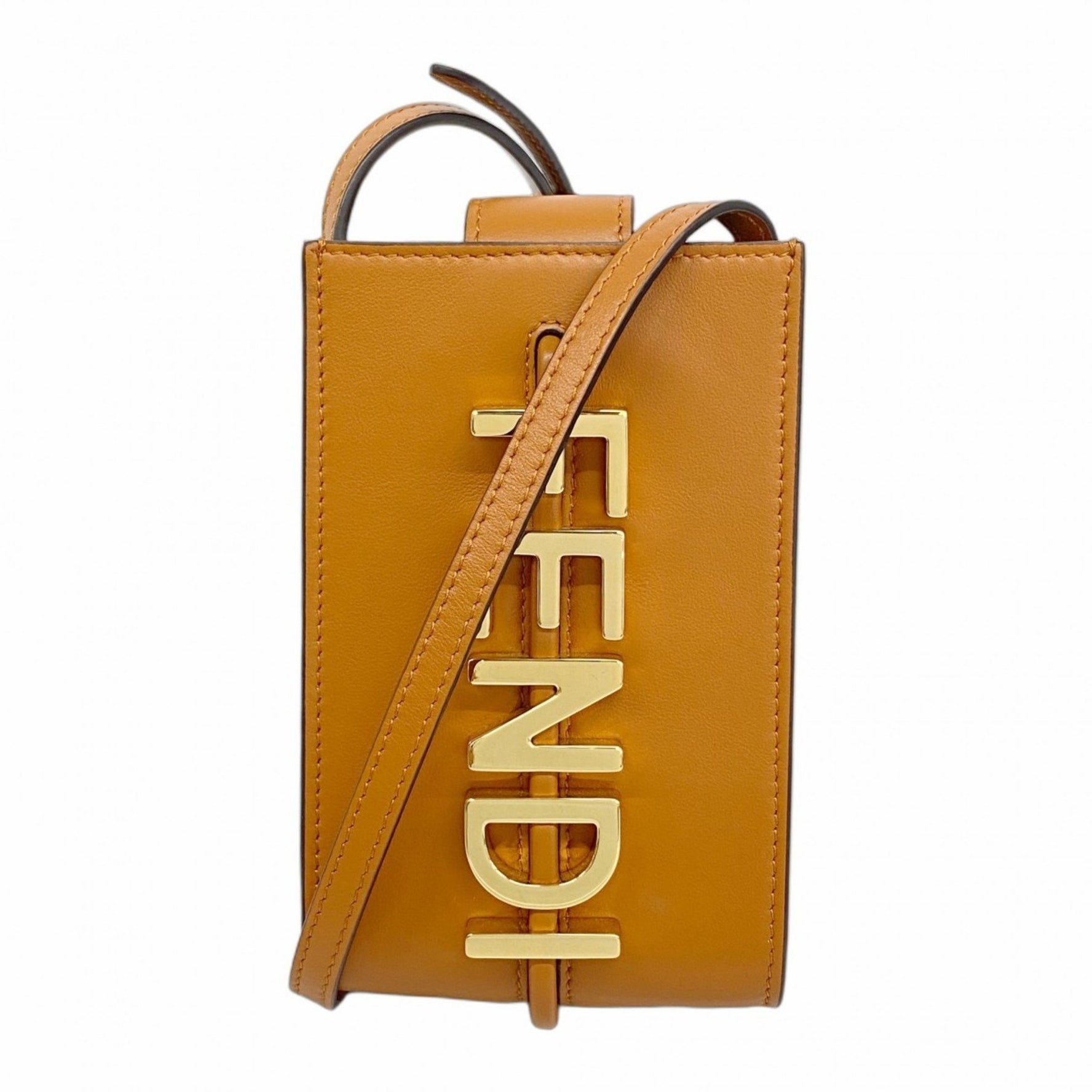 Fendi shoulder bag, brown leather, for women