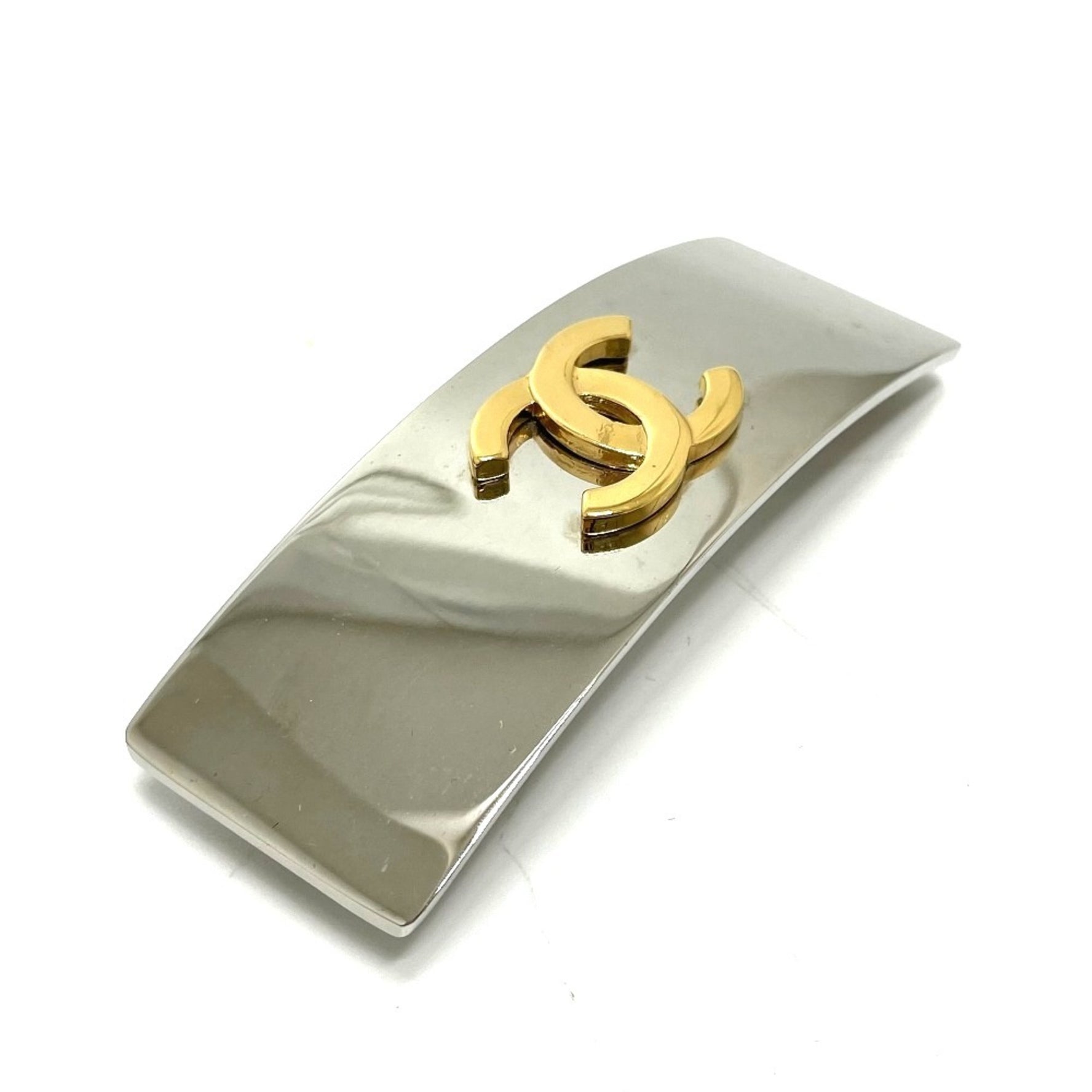 CHANEL CC Coco Mark Hair Accessories Clips Barrettes Metal Women's Silver Gold
