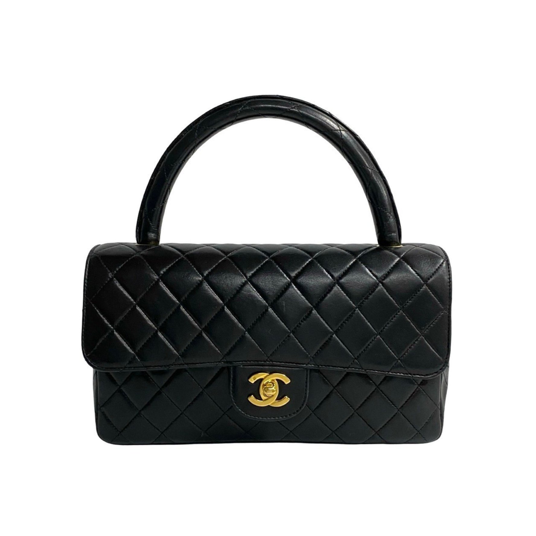 CHANEL Matelasse Coco Lambskin Leather Turnlock Handbag in