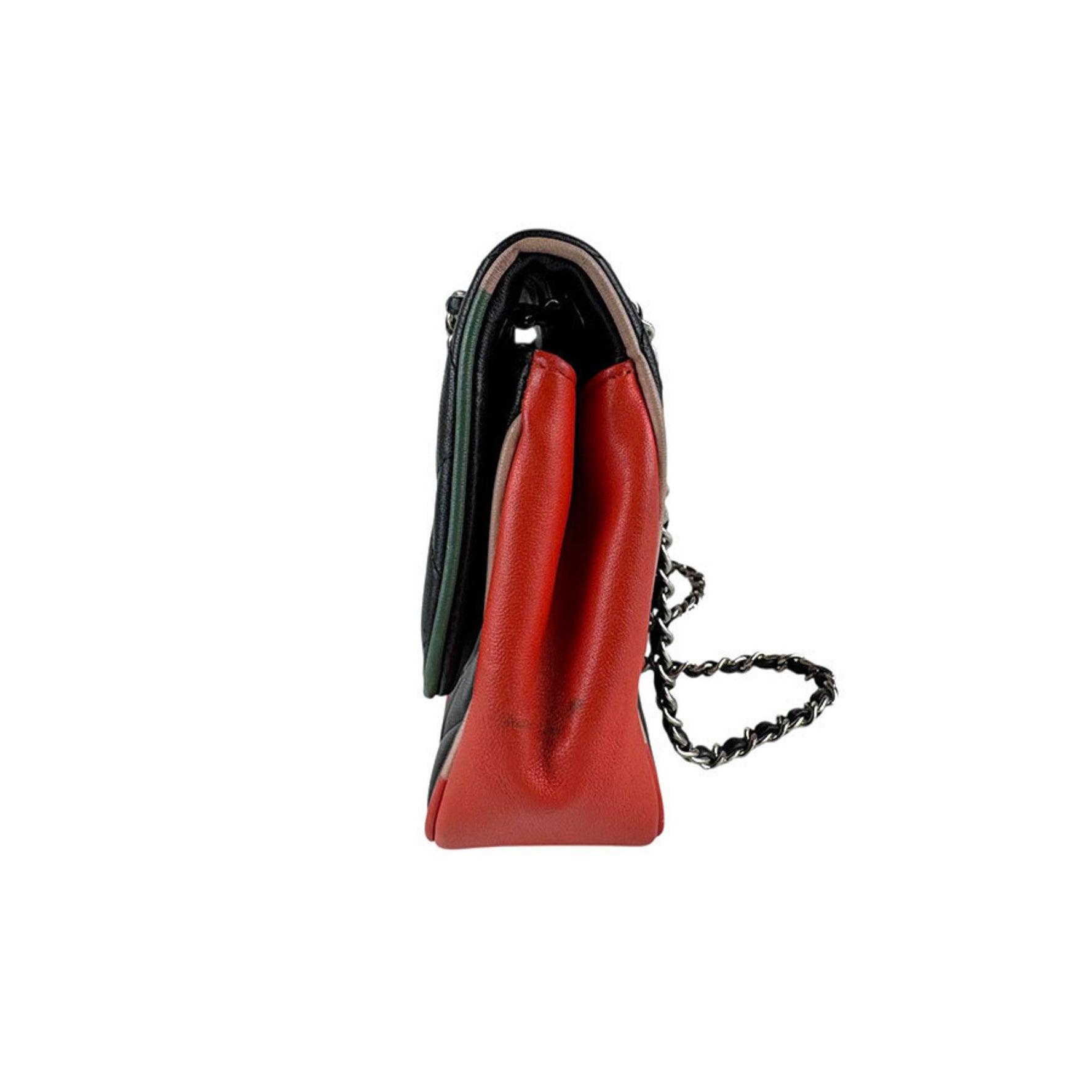 CHANEL Matelasse Shoulder Bag in Black and Multicolored Leather with Silver accents