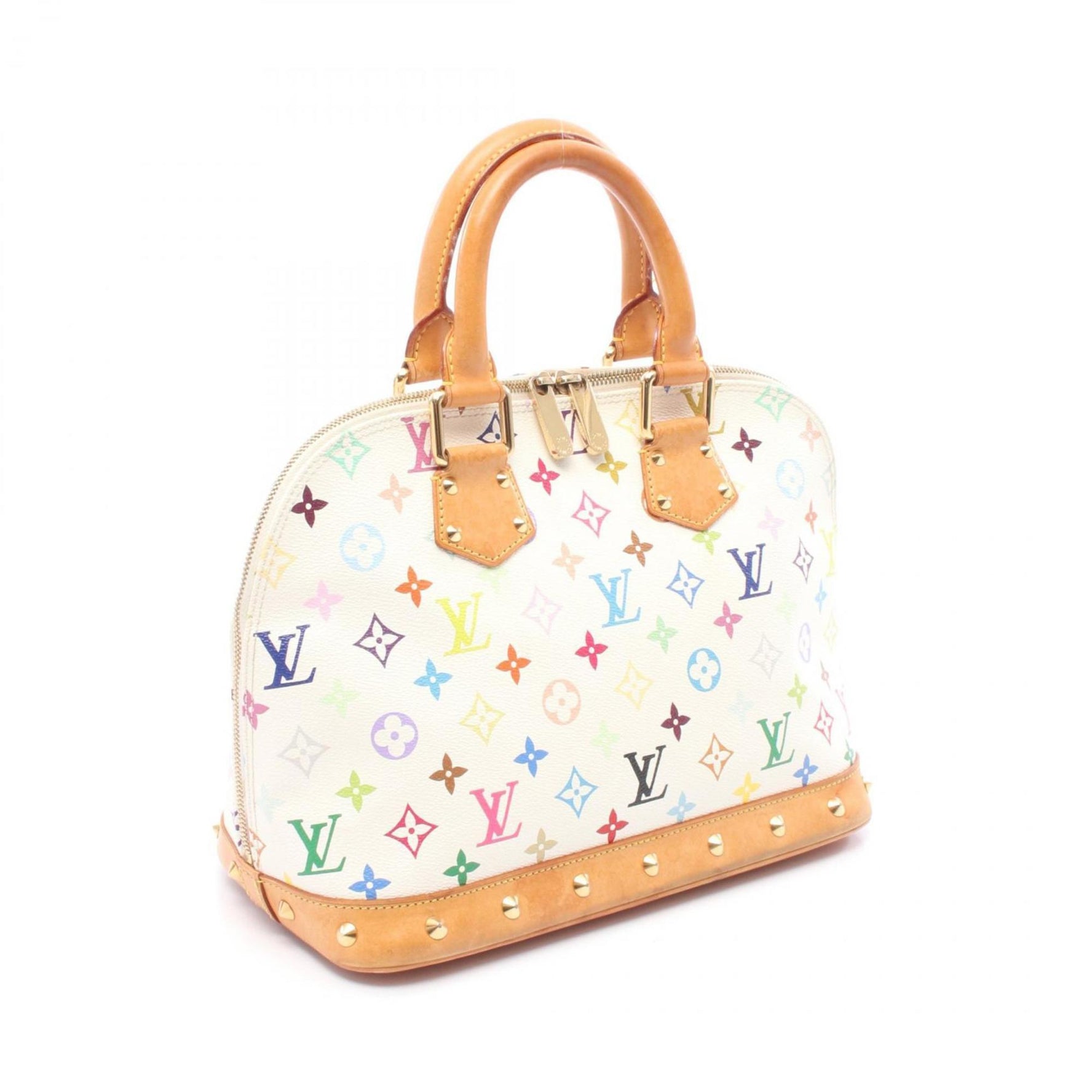 Louis Vuitton Alma Handbag, Coated Canvas and Leather, Monogram Multicolore