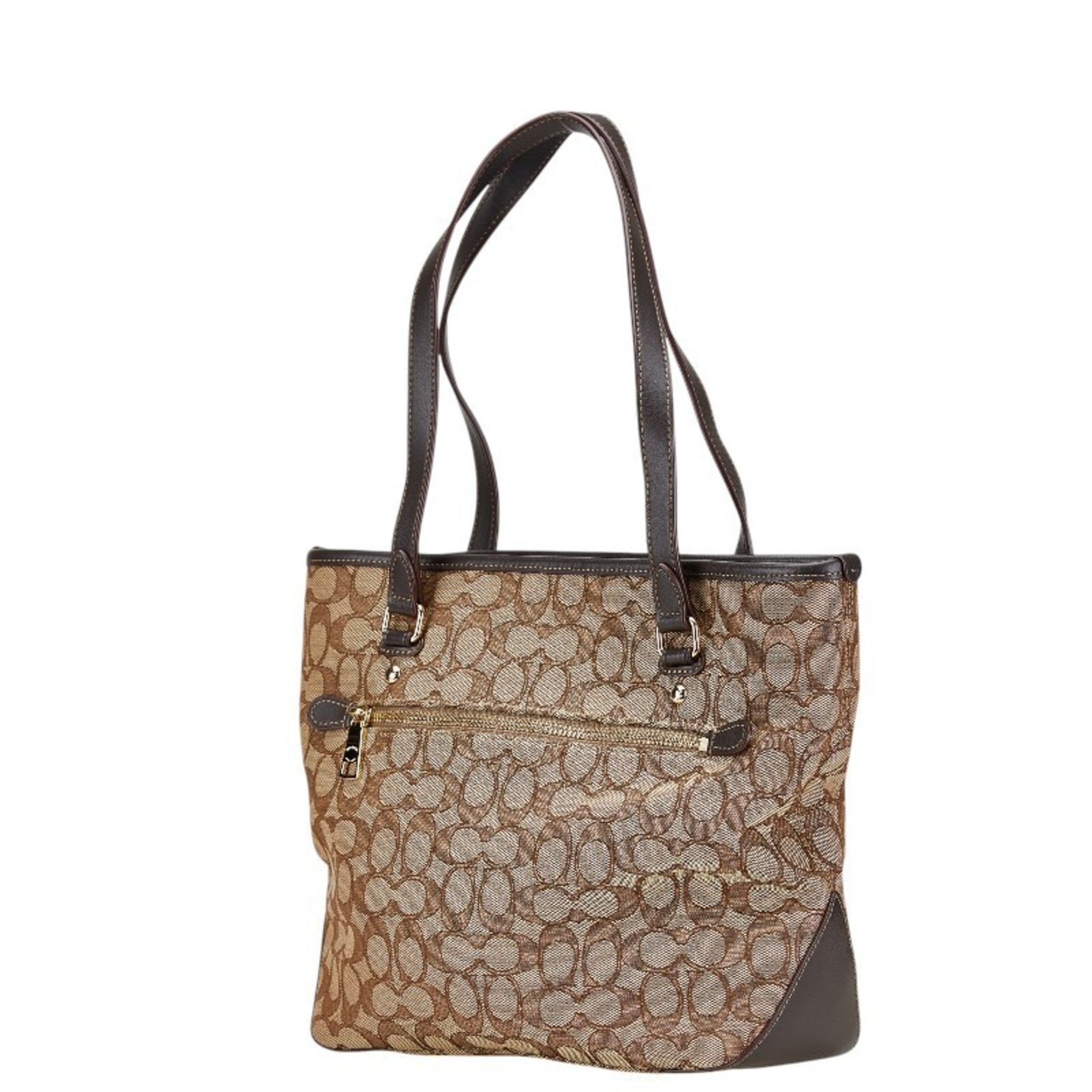 Coach Signature Handbag Tote Bag Canvas and Leather