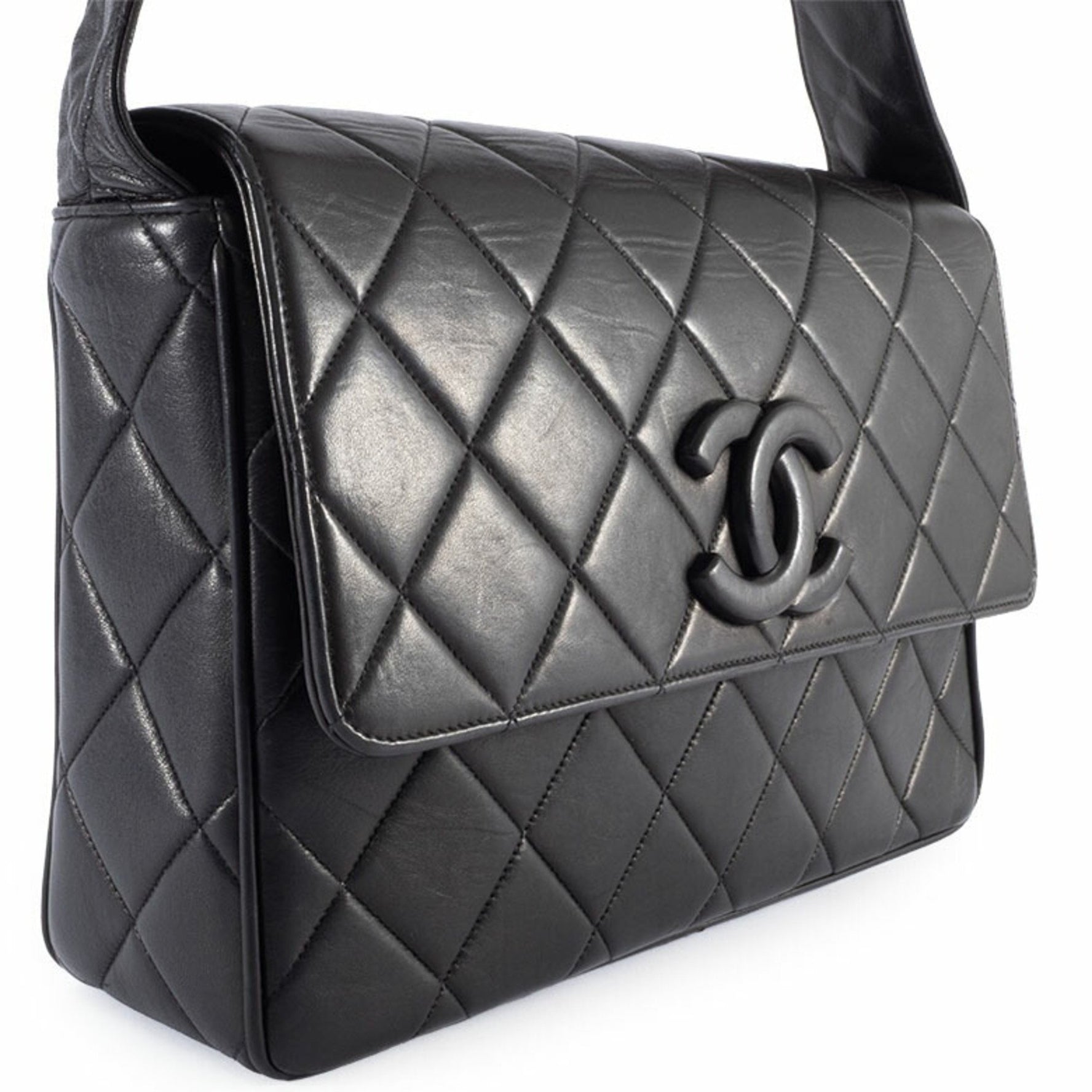 CHANEL Deca Matelasse Shoulder Bag Leather