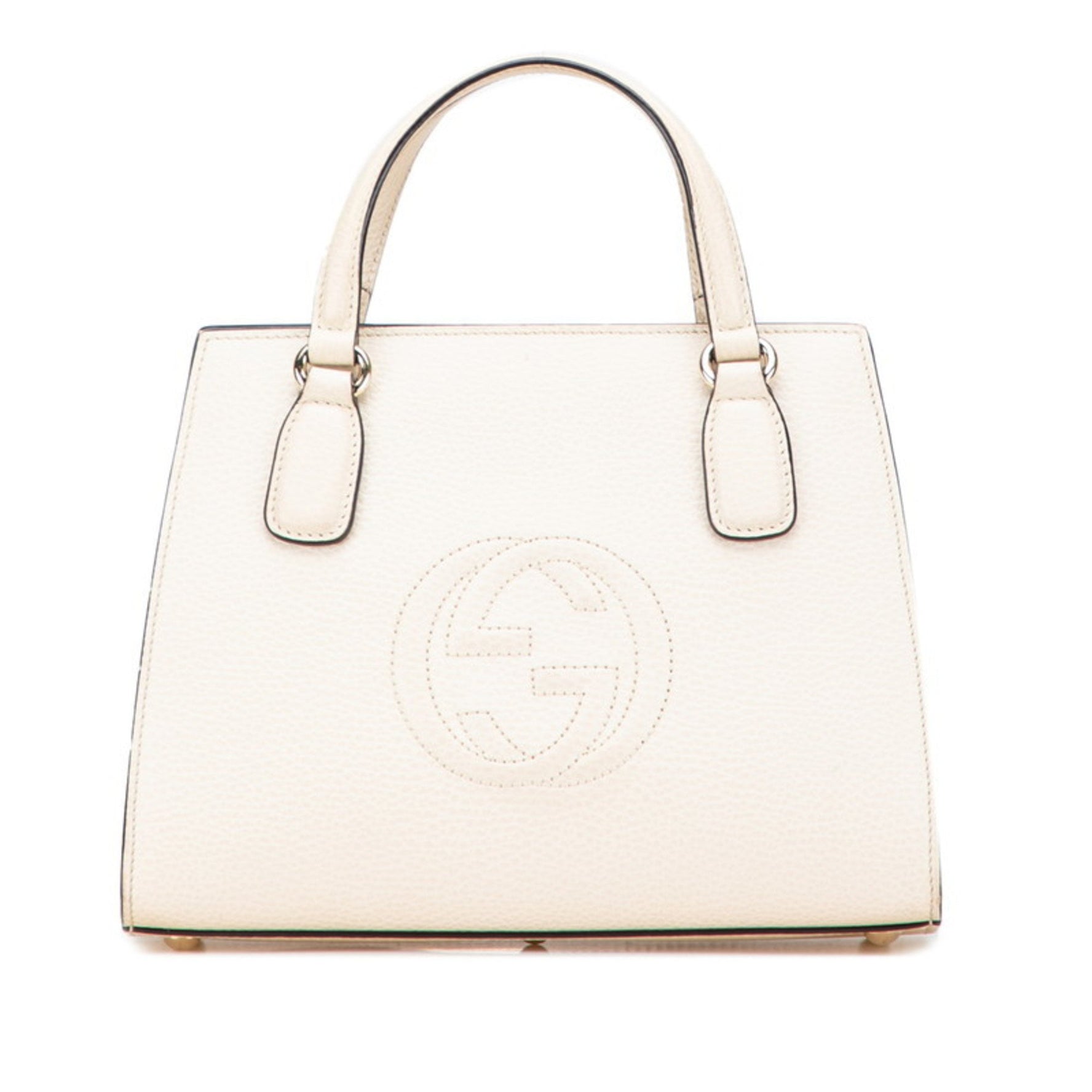 Gucci Soho Interlocking G Handbag White Ivory Leather