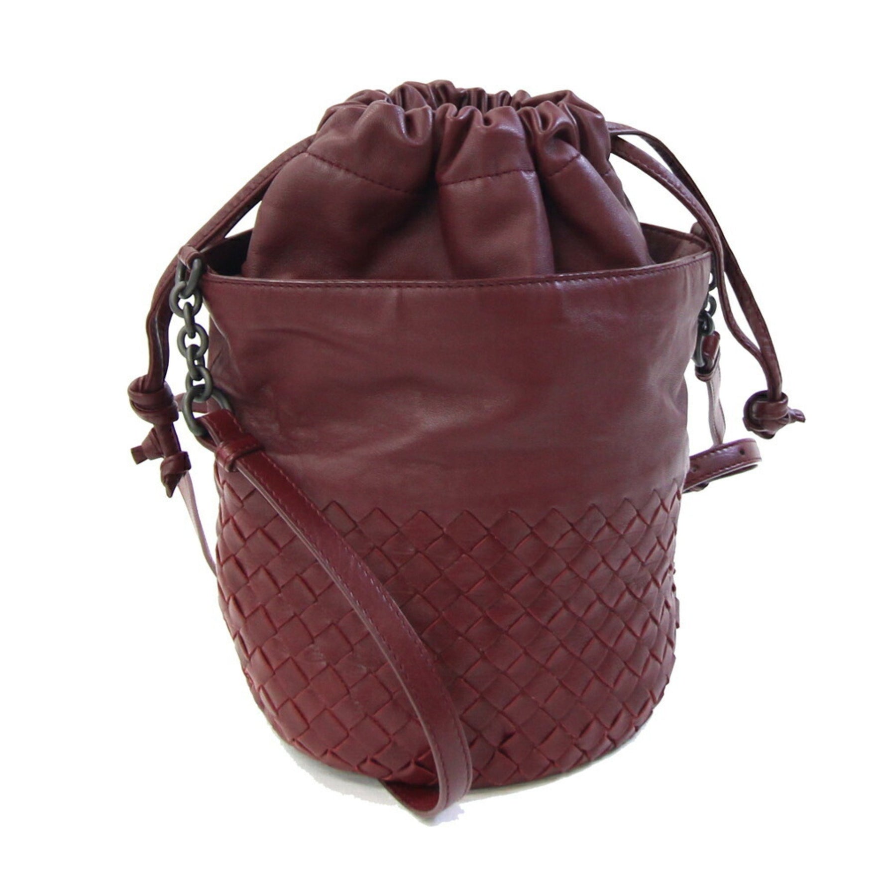 Bottega Veneta Intrecciato Leather Shoulder Bag with Chain Crossbody