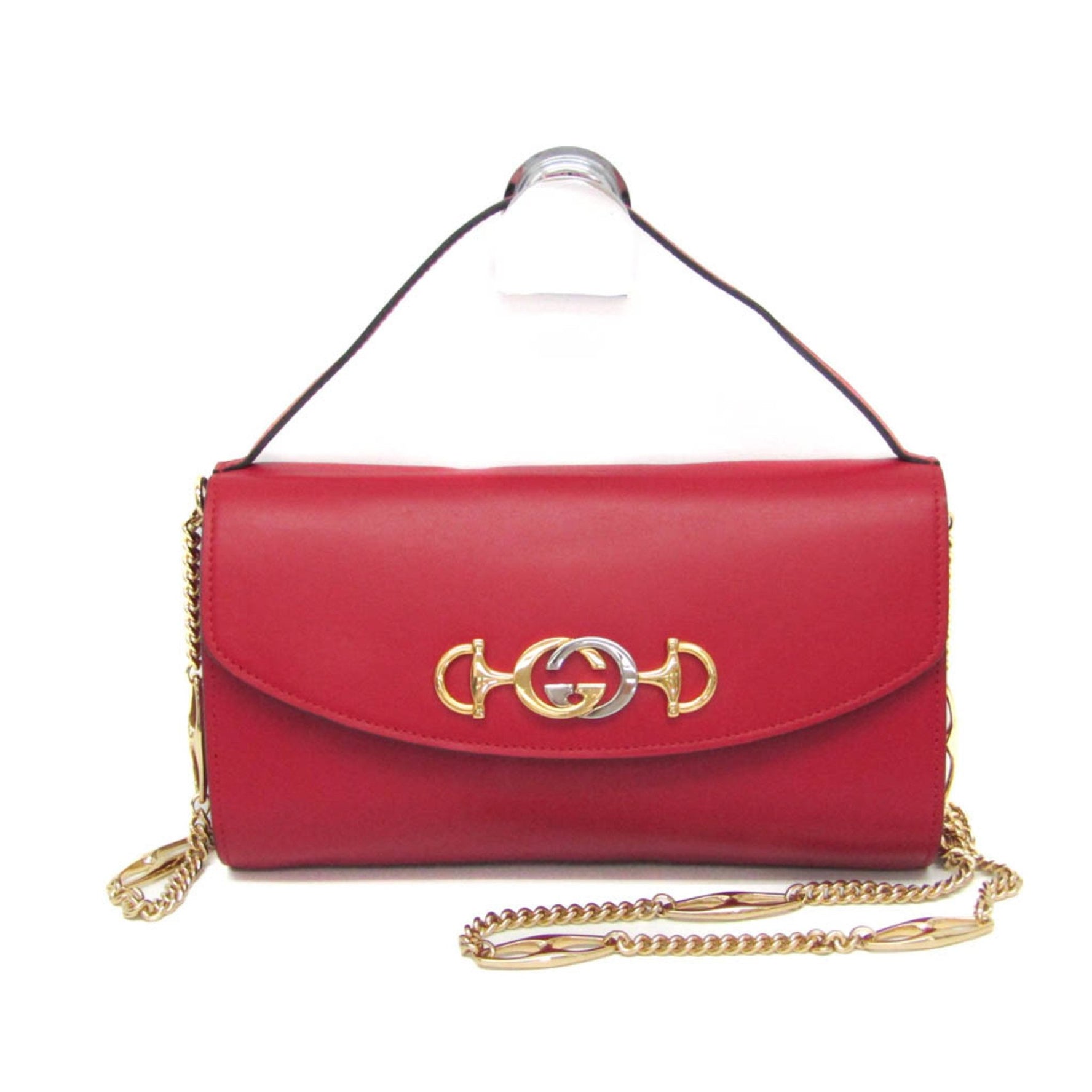 Gucci Zumi Chain Shoulder Bag Leather Handbag,Shoulder Bag Red Color