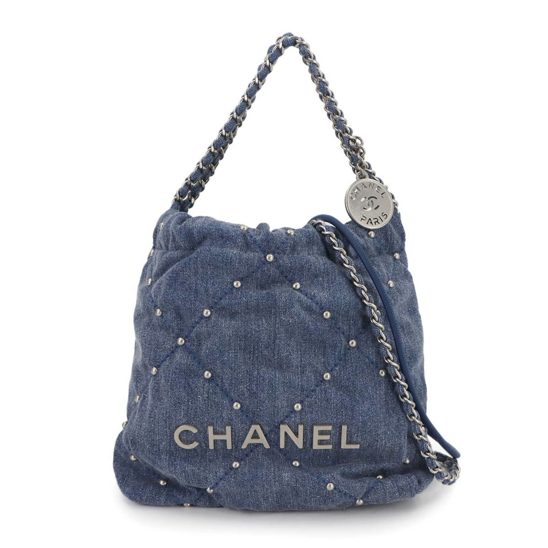 CHANEL 22 Mini Chain Hand/Shoulder Bag in Denim