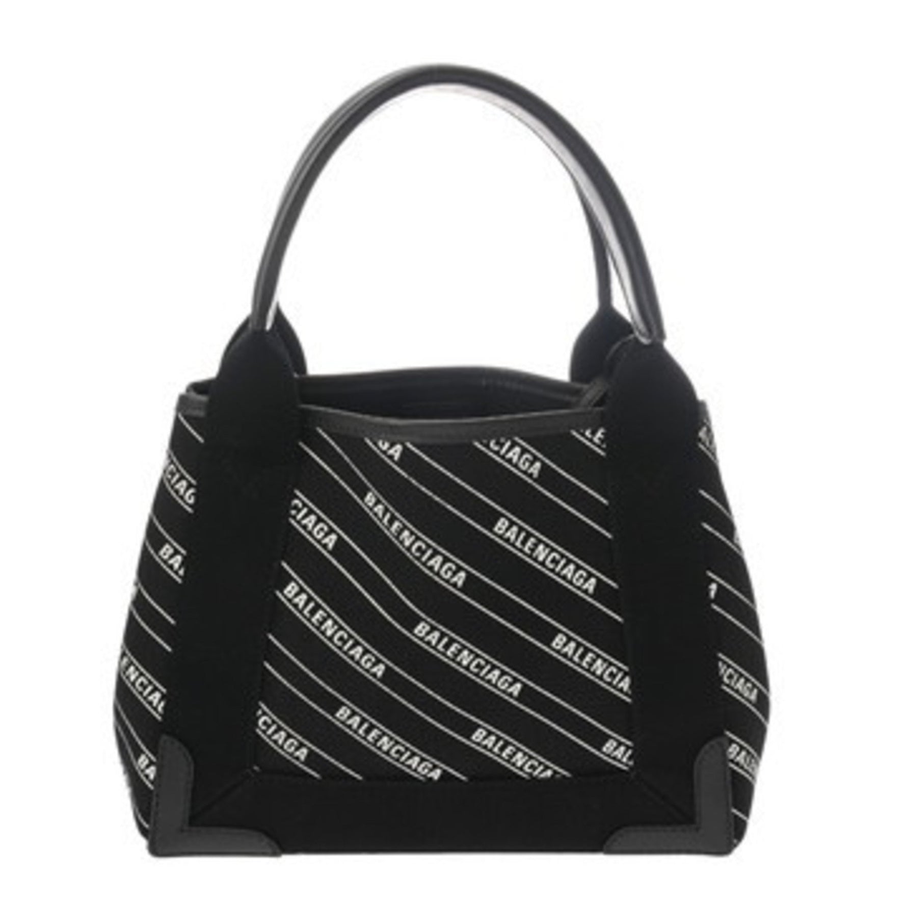 BALENCIAGA Navy Cabas XS Canvas and Leather Handbag