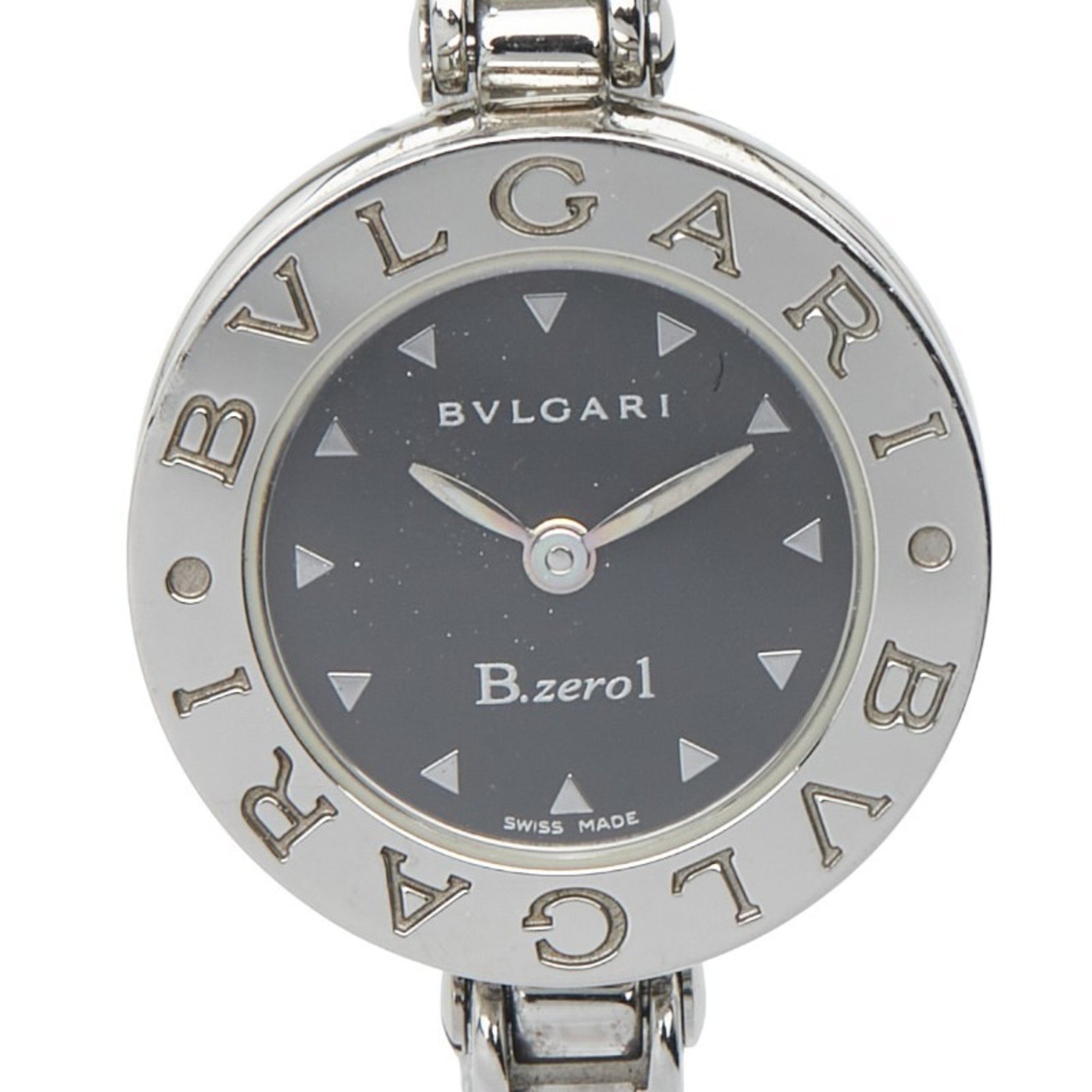 BVLGARI Bangle Watch Quartz Black Dial Stainless Steel