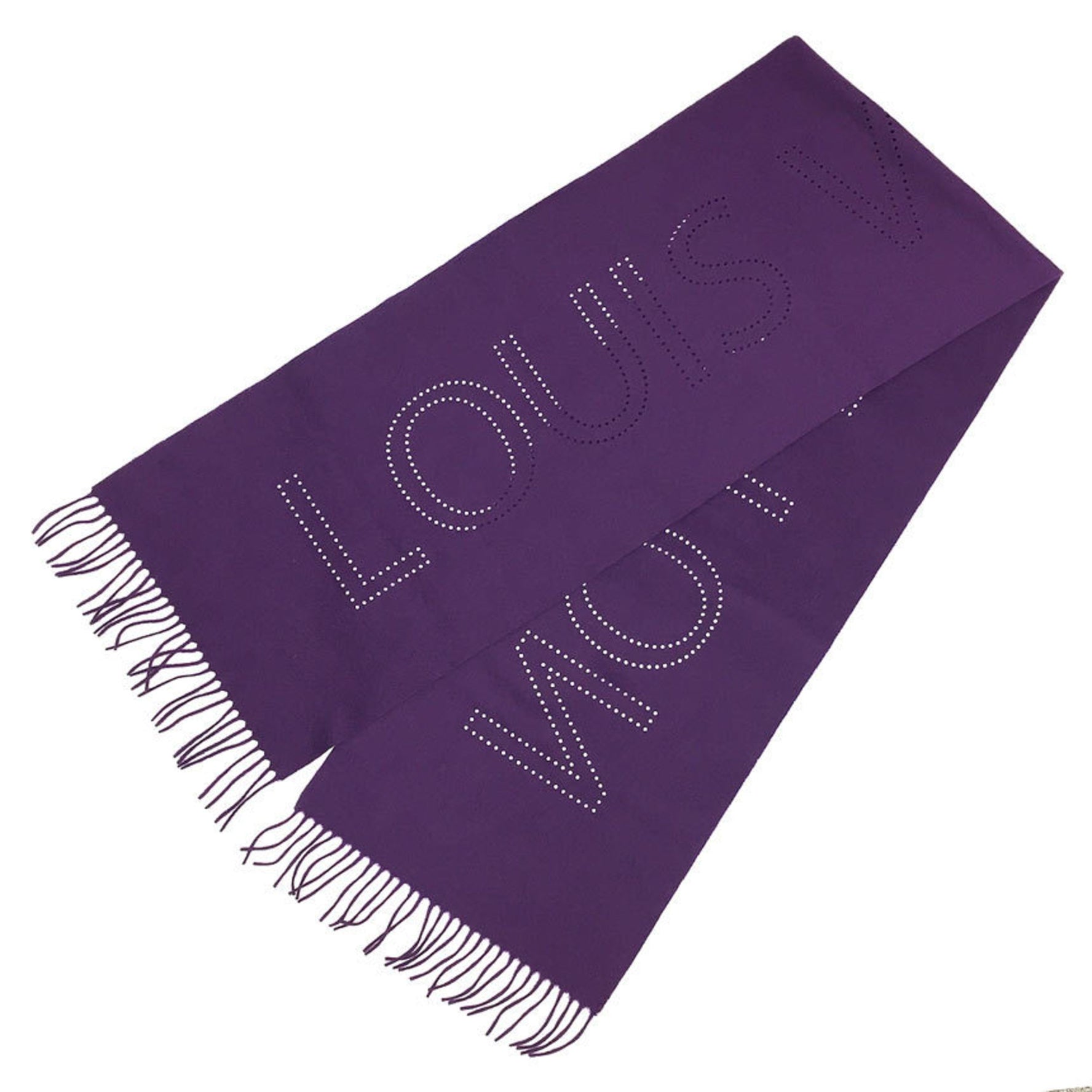 Louis Vuitton Escharpe LV Perfot Punching Muffler Dark Purple Cashmere Shawl