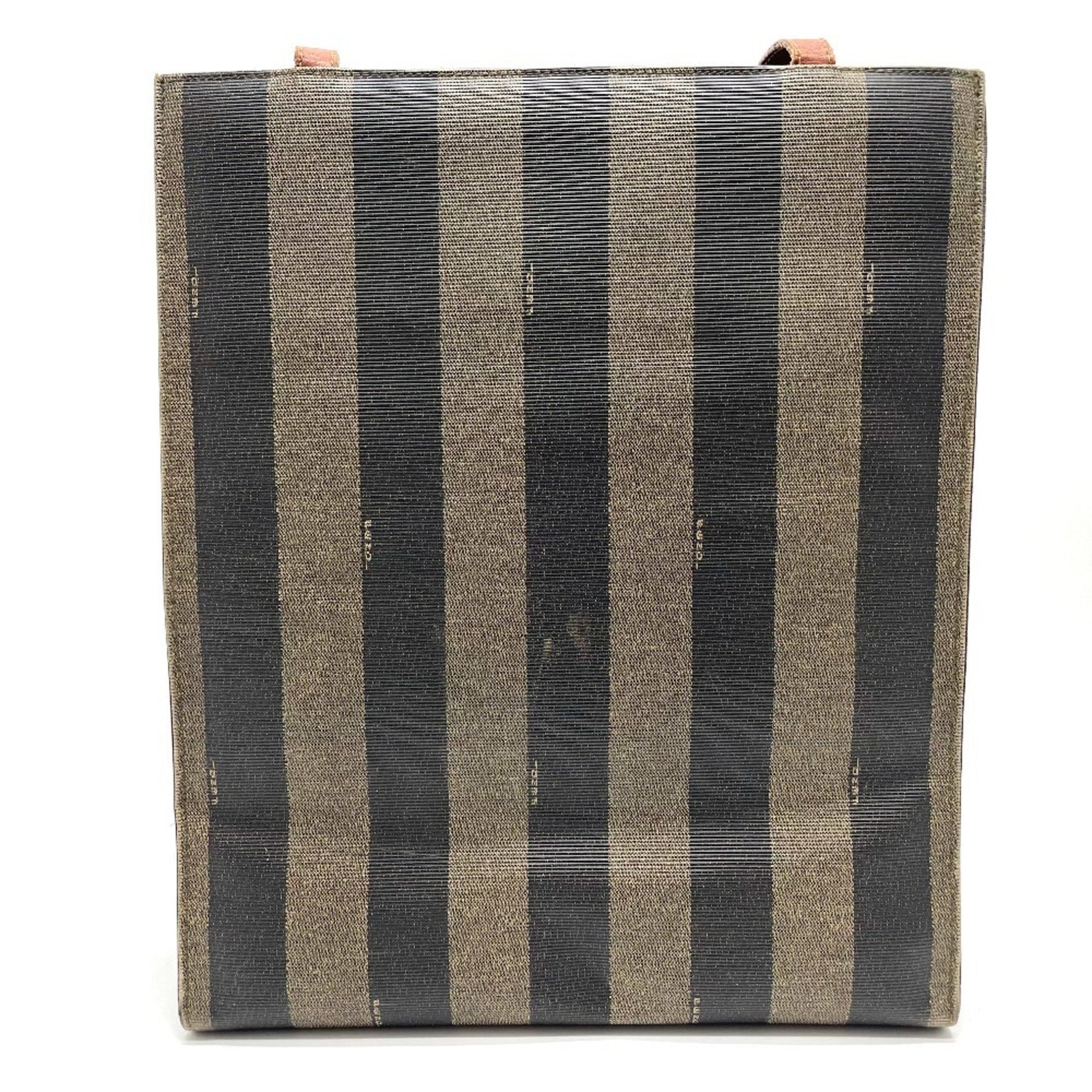 FENDI Pecan FF Logo Tote Shoulder Bag in PVC/Leather